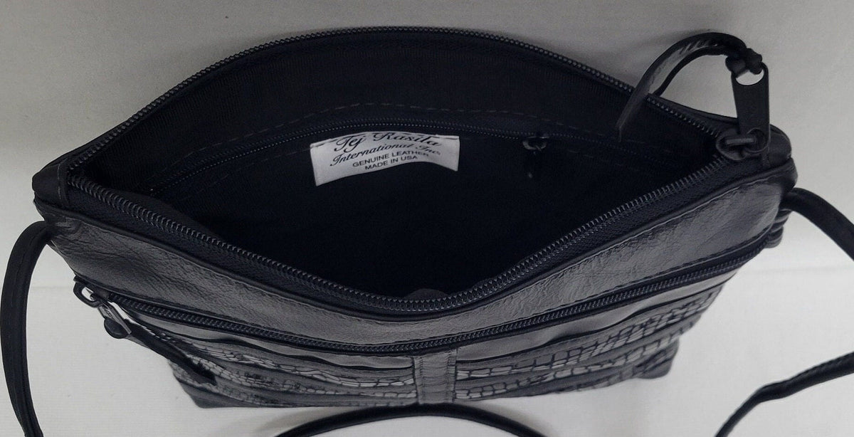 Black with bk print Purse Style#305bk. Made in USA.