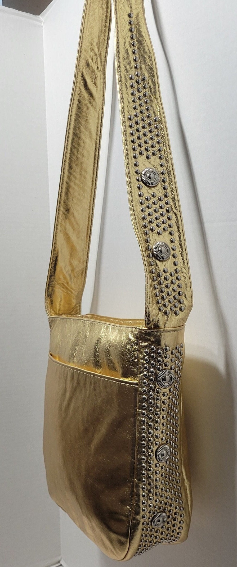 Tejrasila Golden Shoulder Handbag! #Genuine Soft leather#Made in USA #