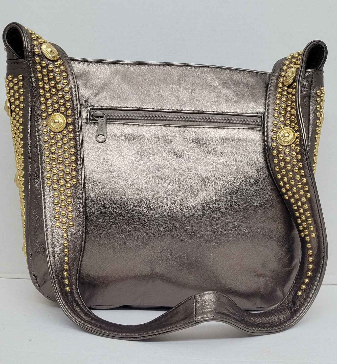 Tejrasila:Pewter Shinning Purses Genuine Leather! Made in USA # TR8003NHPU