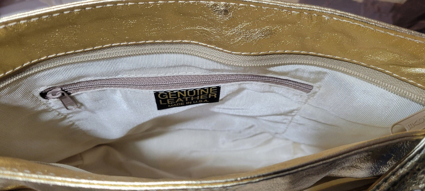 Tejrasila Golden Shoulder Handbag! #Genuine Soft leather#Made in USA #
