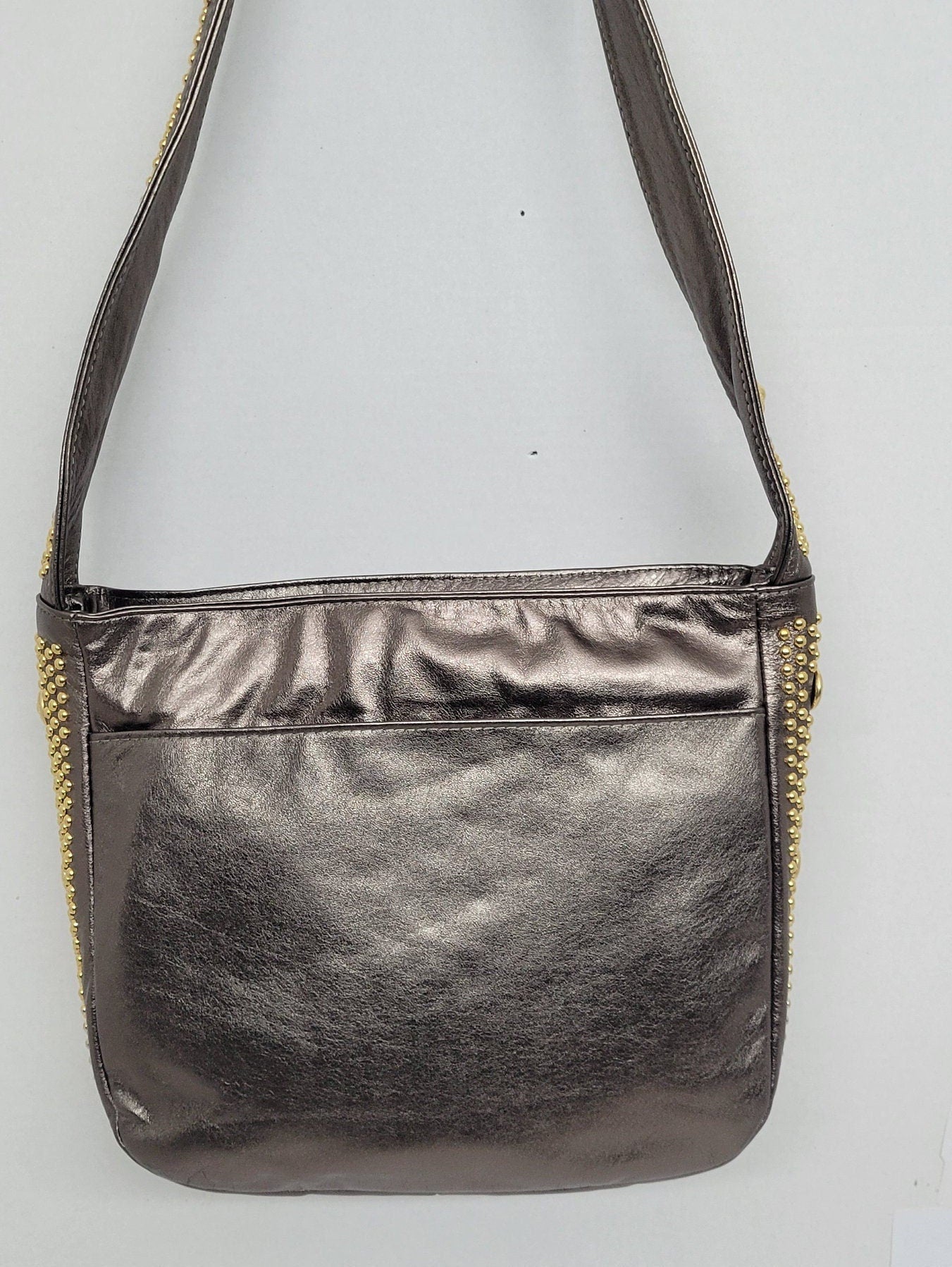 Tejrasila:Pewter Shinning Purses Genuine Leather! Made in USA # TR8003NHPU
