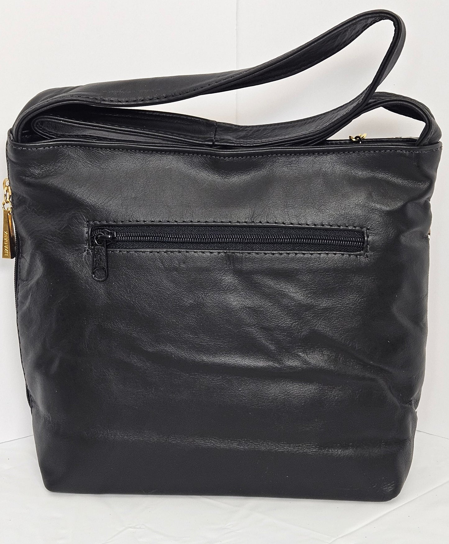 Tejrasila-Gorgeous Chocolate beige front with leather handbag!Made in USA!