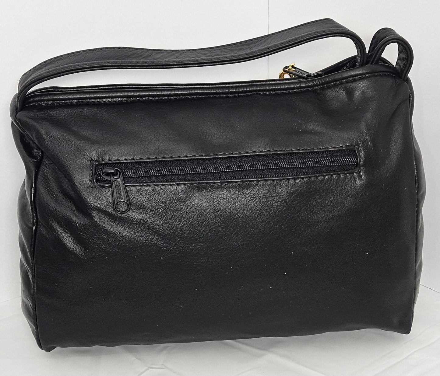 Black Patton with Champagne Stripe Zigzag Genuine Leather Crossbody Handbag#TR2018BCZ for women,girls, Soft Universal Use. Made in USA