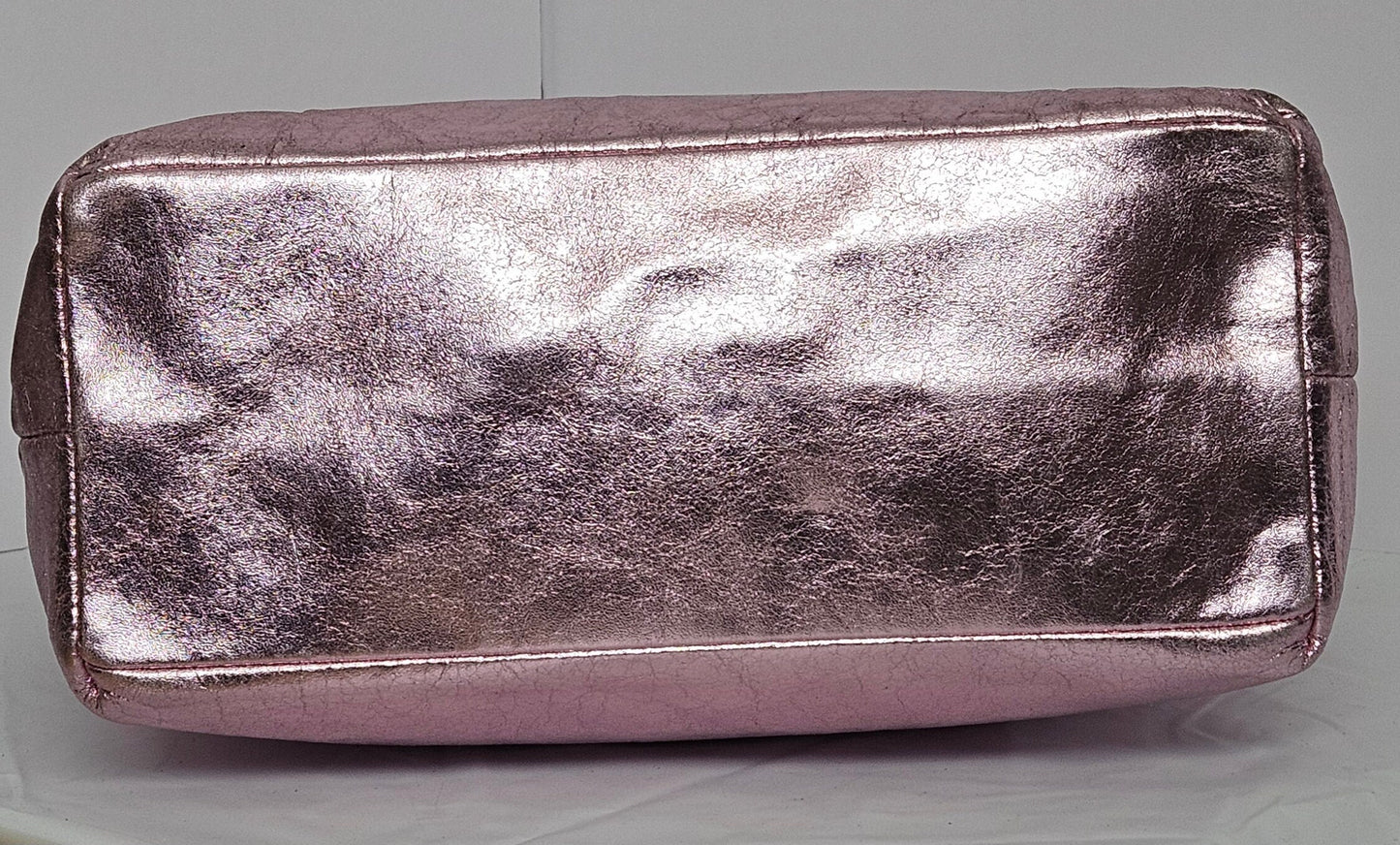 Tejrasila- Shining pink leather handbag!#TR843-2. Made in USA!