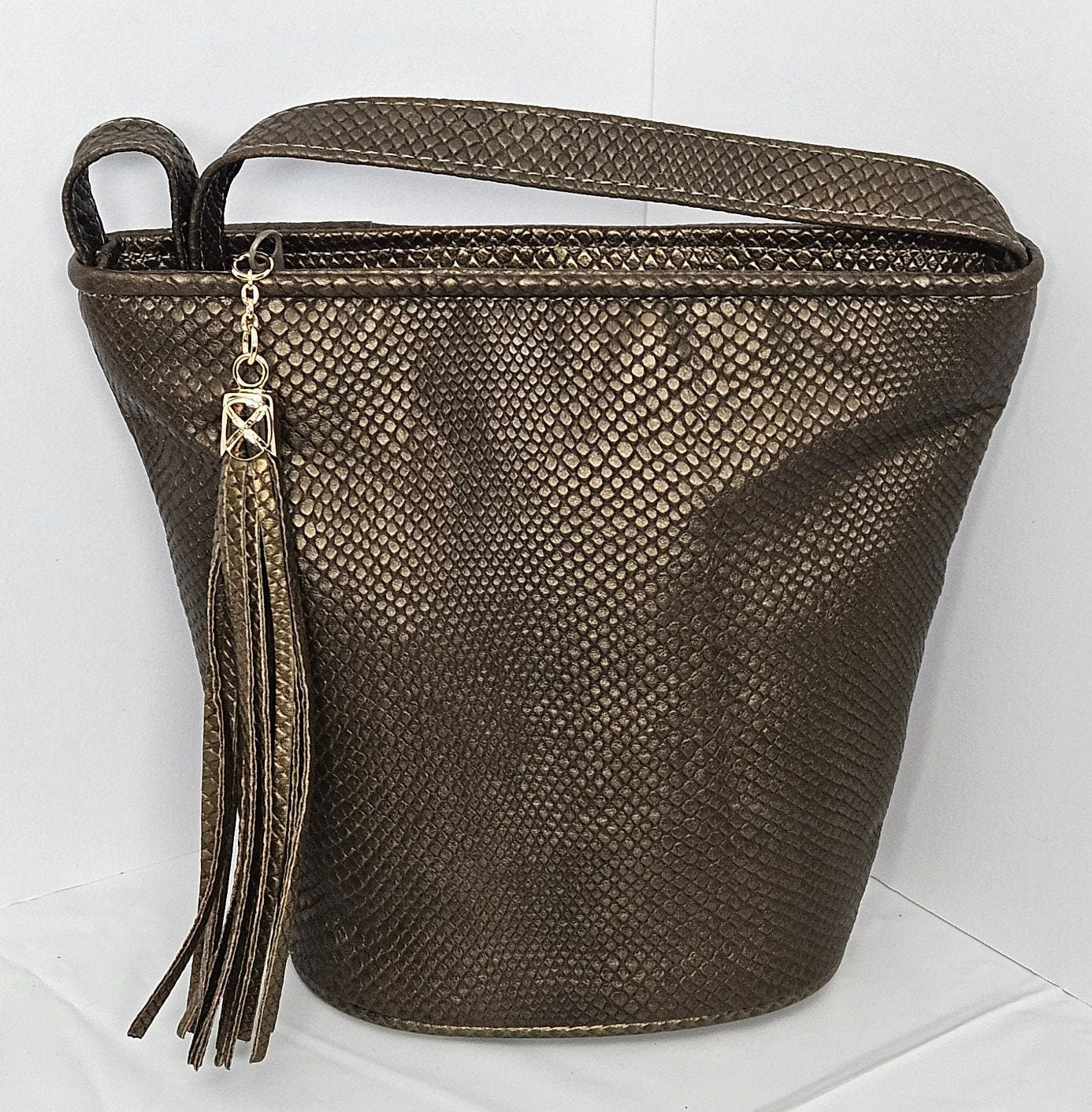 Pewter Snakeprint Genuine Leather Handbag.#TR2099PP,Purses for girls, women,Universal Use Soft handbag,Fashion Unique design Made in USA