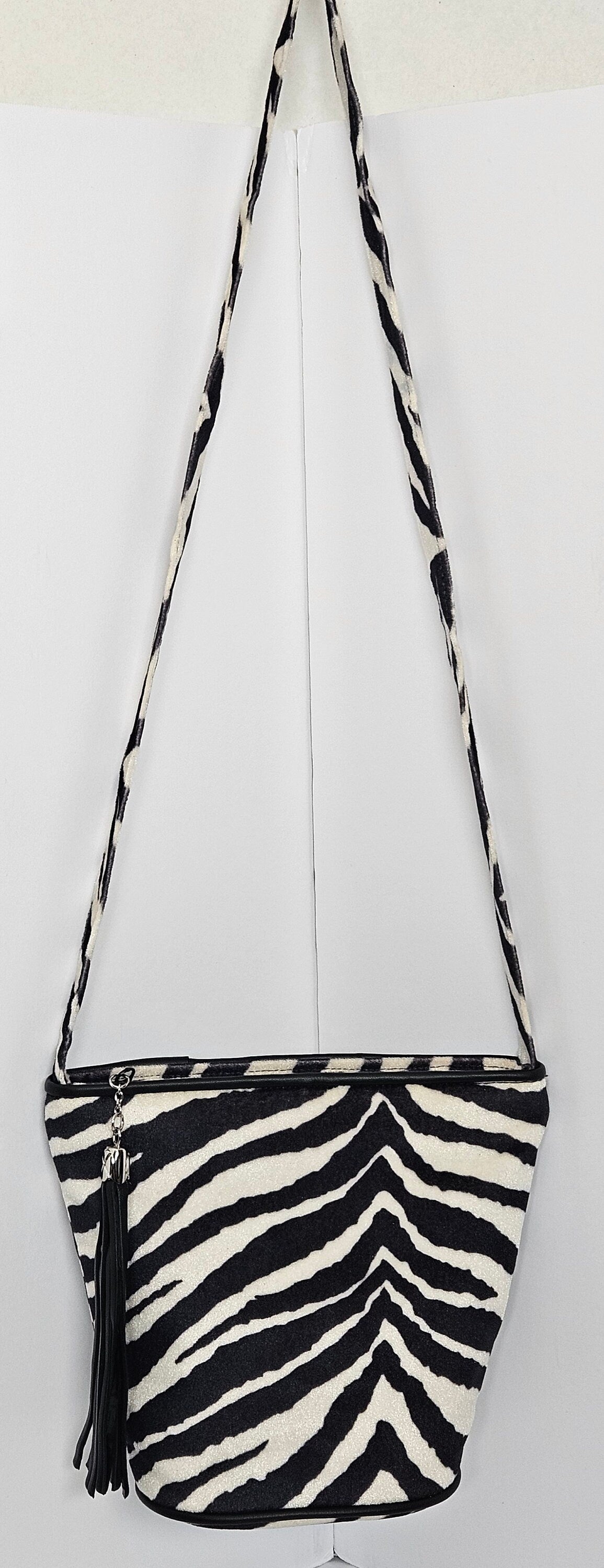 Zebra print Fabric with Genuine Leather Handbag.#TR2099zf,Purses for girls, women,Universal Use handbag,Fashion Unique design Made in USA