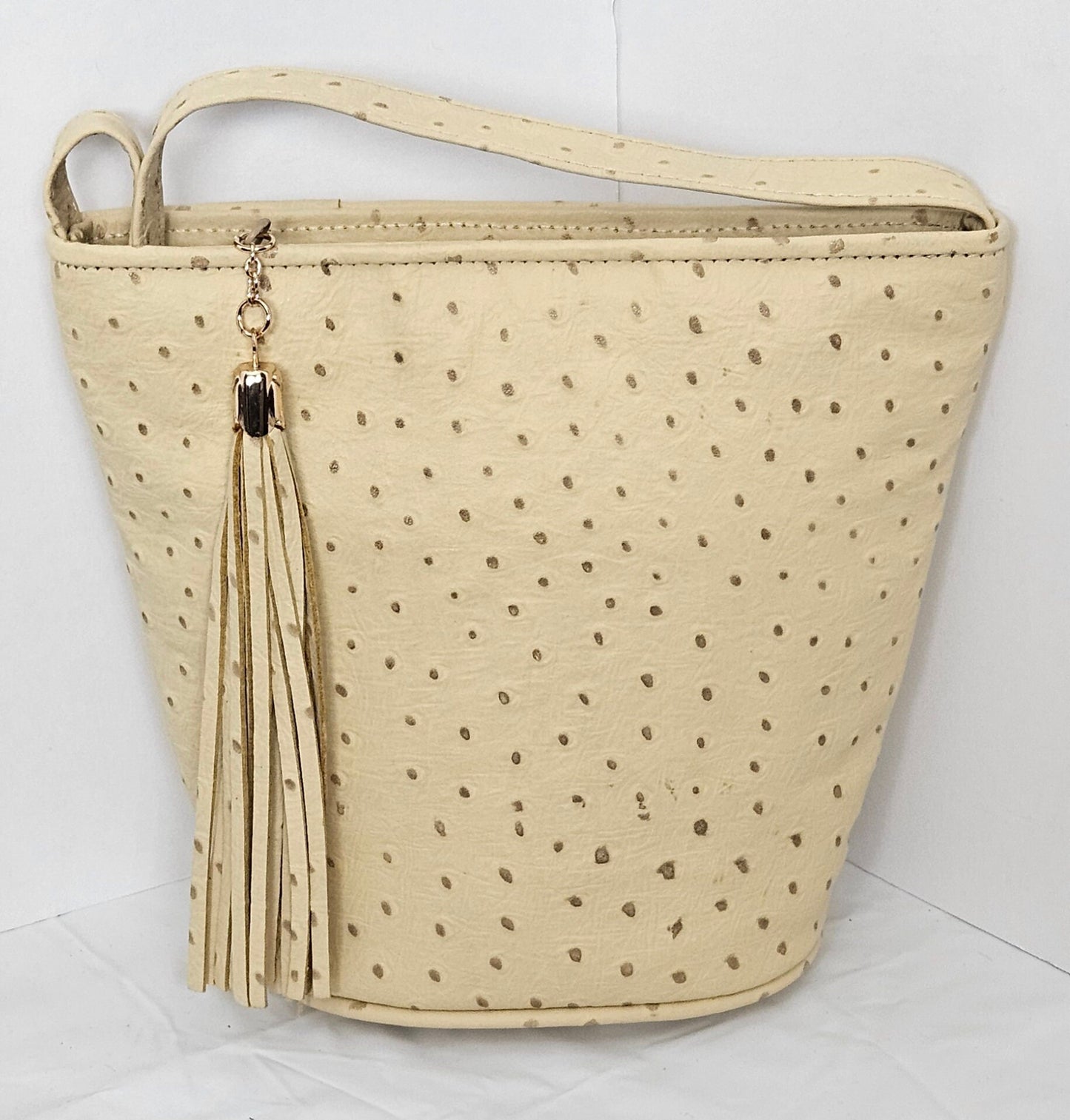 Beige Ostrich luxury Genuine Leather Handbag.#TR2099bo,Purses for girls,women,Universal Use handbag, Unique design Made in USA.
