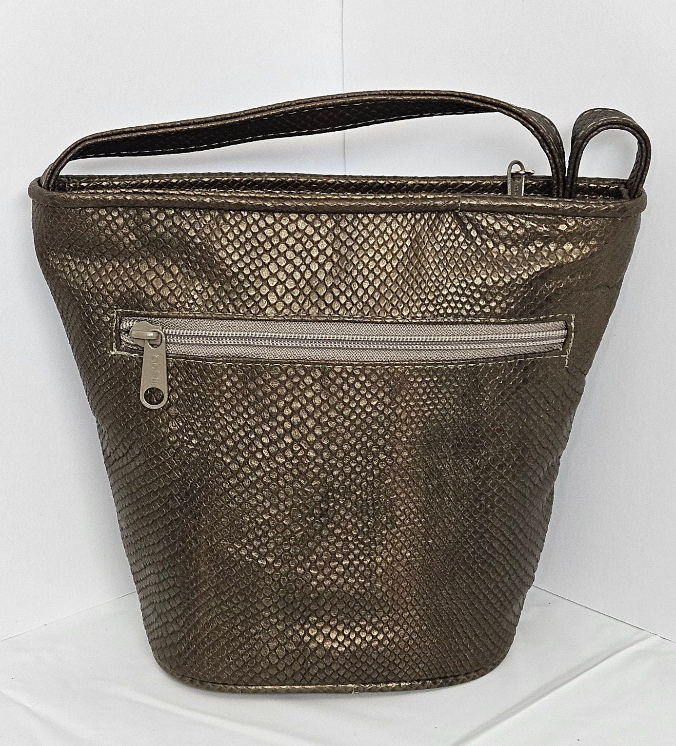 Pewter Snakeprint Genuine Leather Handbag.#TR2099PP,Purses for girls, women,Universal Use Soft handbag,Fashion Unique design Made in USA