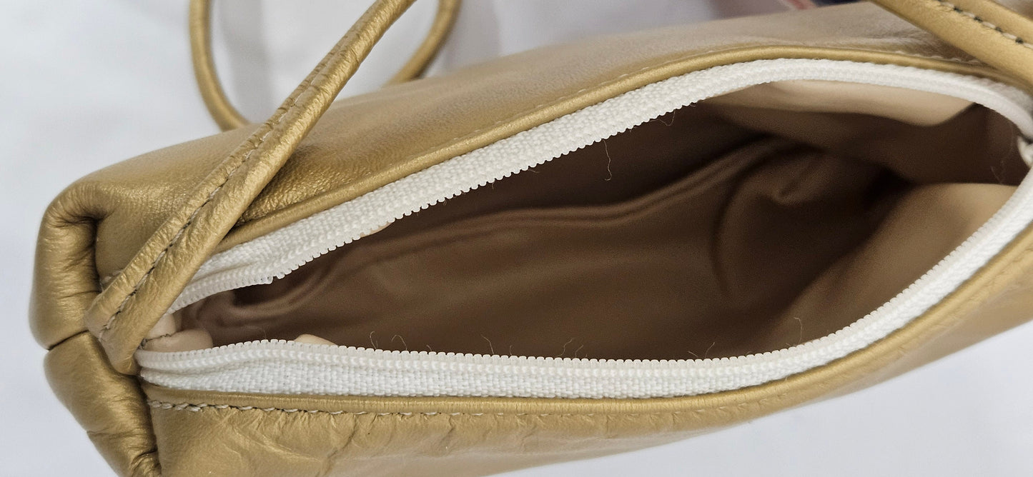 Gold mate Genuine Leather with diamond ZigZag stitch and gold studs Travel Handbag #TR301GZP for women,girls,gift for her,Made in USA.