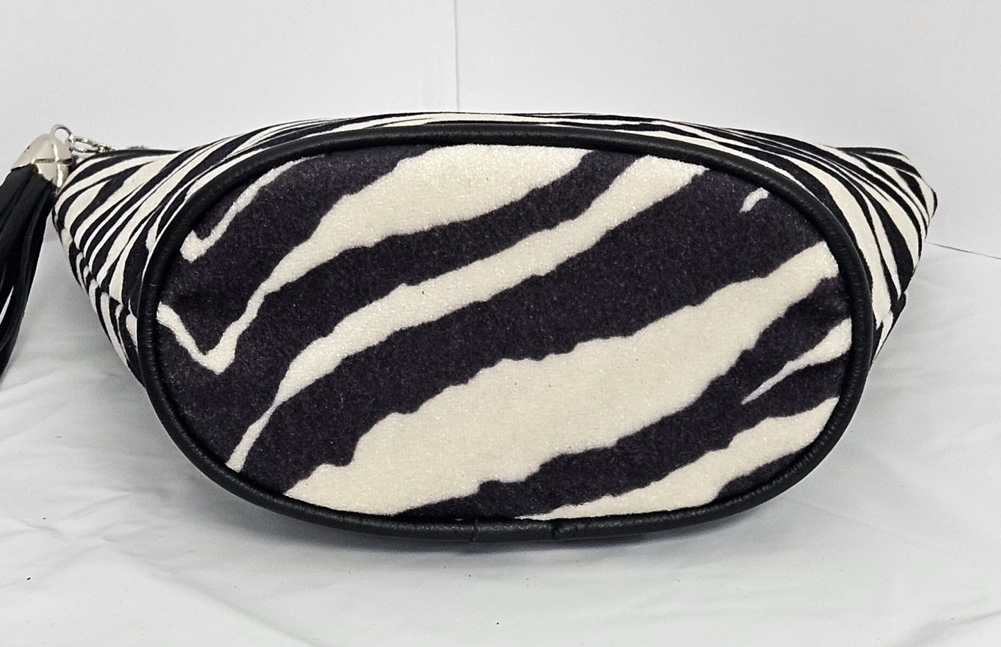Zebra print Fabric with Genuine Leather Handbag.#TR2099zf,Purses for girls, women,Universal Use handbag,Fashion Unique design Made in USA