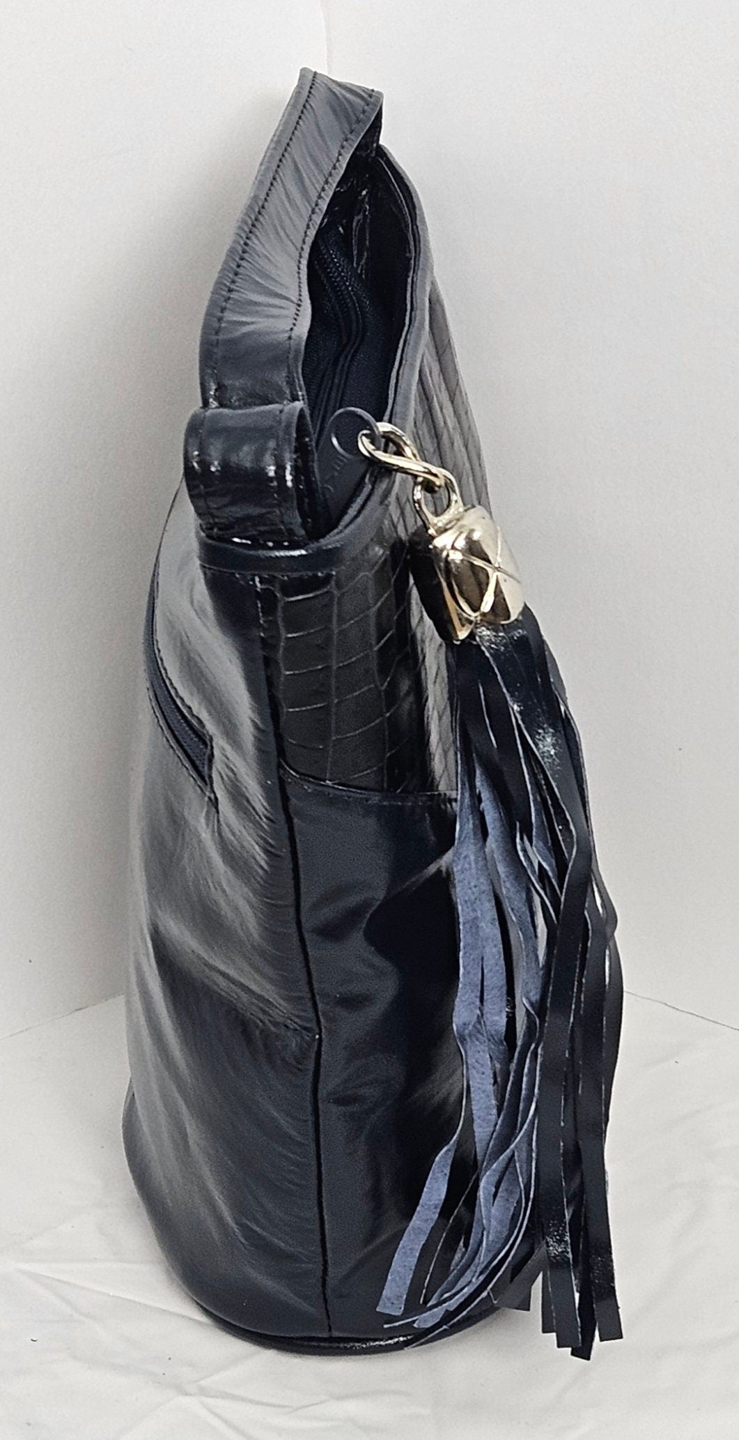 Navy triangle Crocodile and plain Embossed Genuine Leather Handbag.#TR2099Ntc, for girls,women,Universal Use,Unique design. Made in USA.
