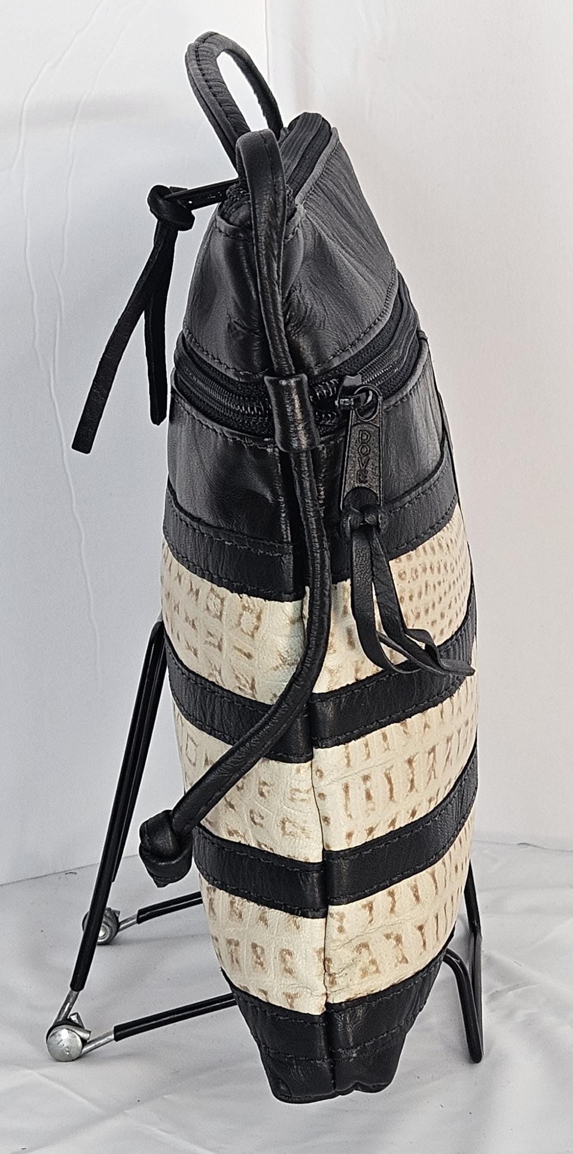 Black and cream cobra snake print Luxury Genuine leather patchwork purse for Women,girls,and all. #305Bccsp.Design for you.Made in USA.