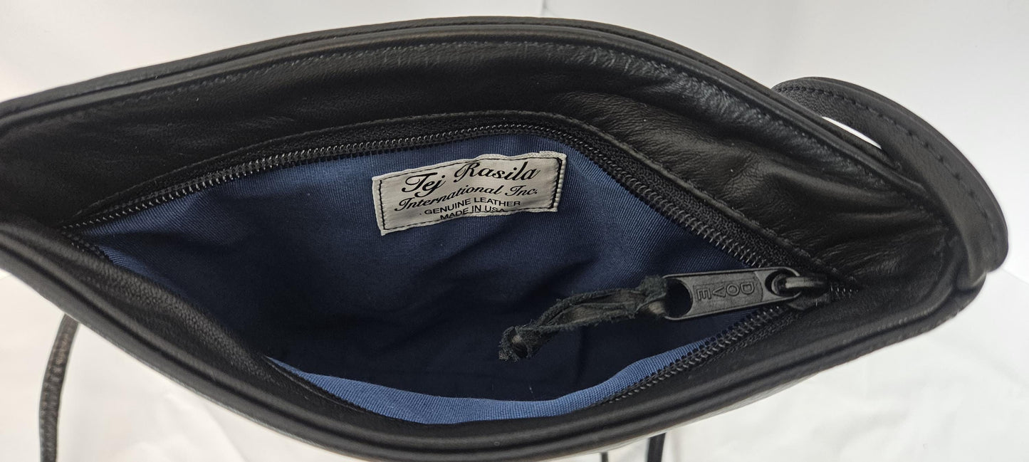 Black Luxury Genuine leather purse for Women,girls,and all. #304B.Design for you.Made in USA.