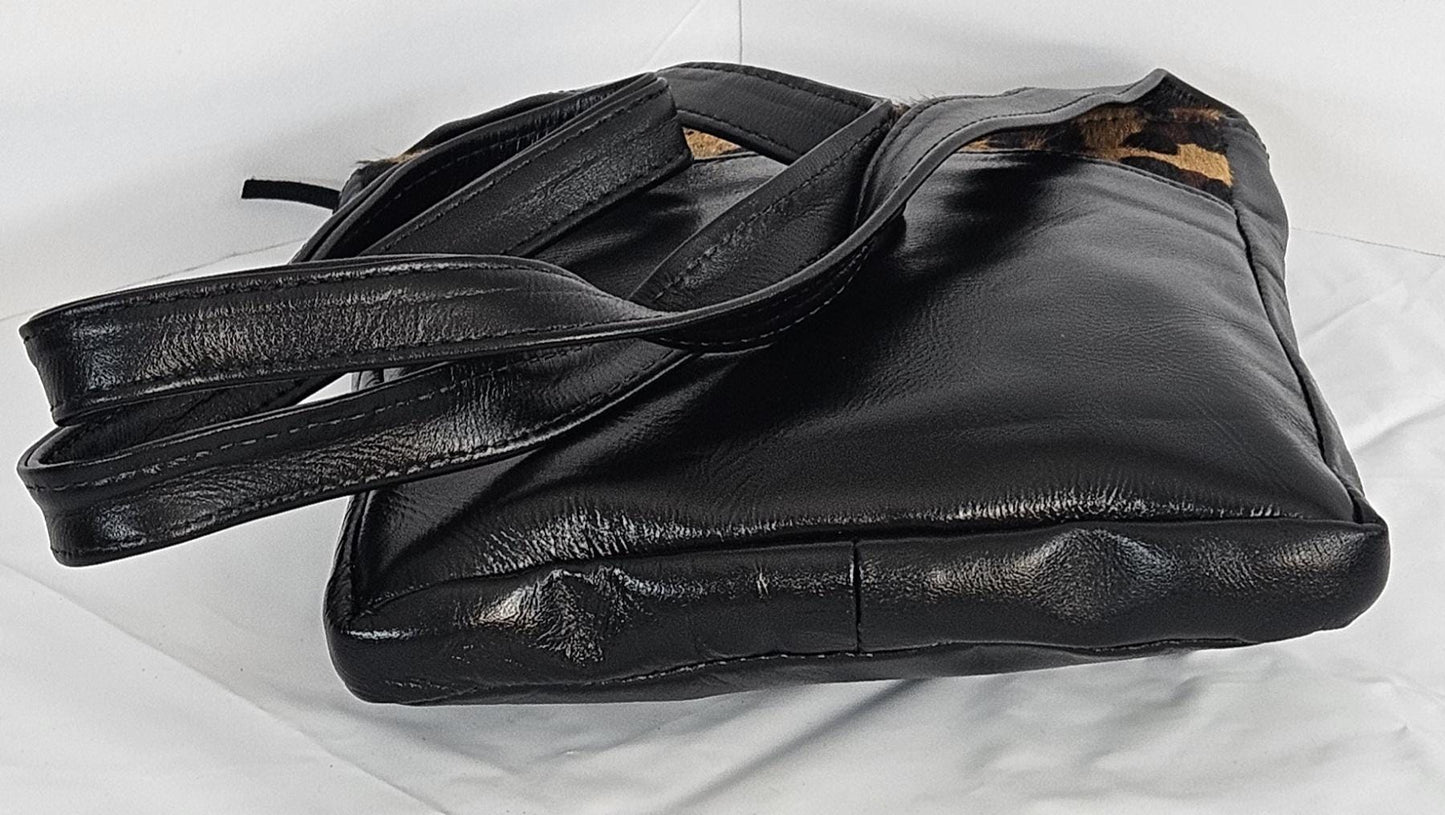 Black and Camel, brown print Luxury Genuine leather purse for Women,girls,and all. #304BL.Design for you.Made in USA.