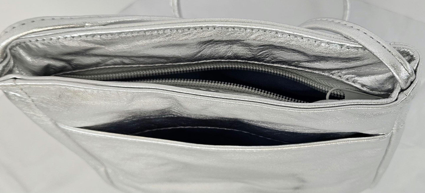 Shining Silver Luxury Genuine leather purse for Women,girls,and all. #304SS.Design for you.Made in USA.