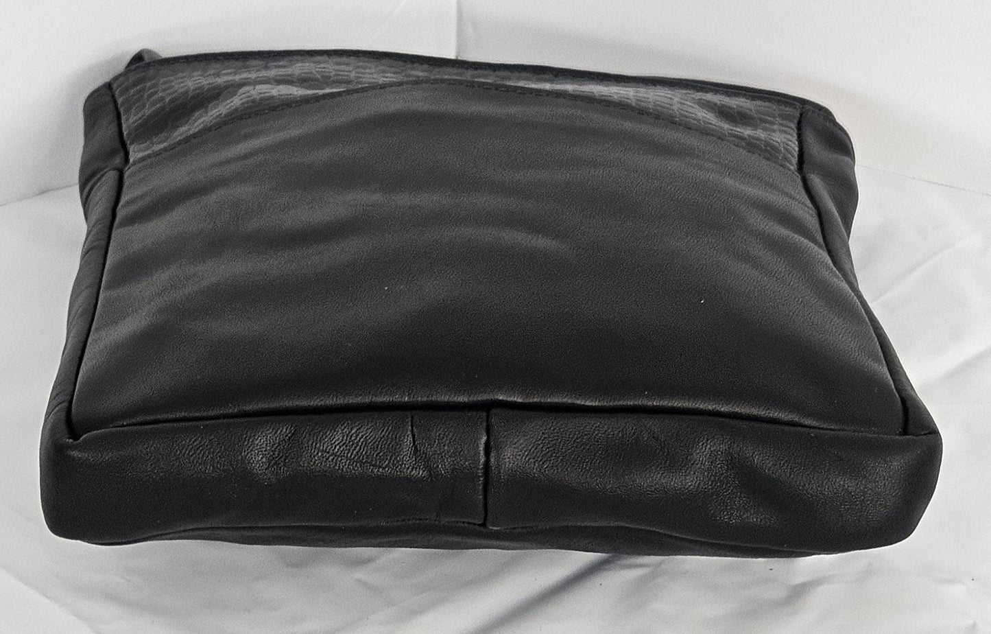 Black Leather Crossbody Purse: Genuine Leather, Made in USA