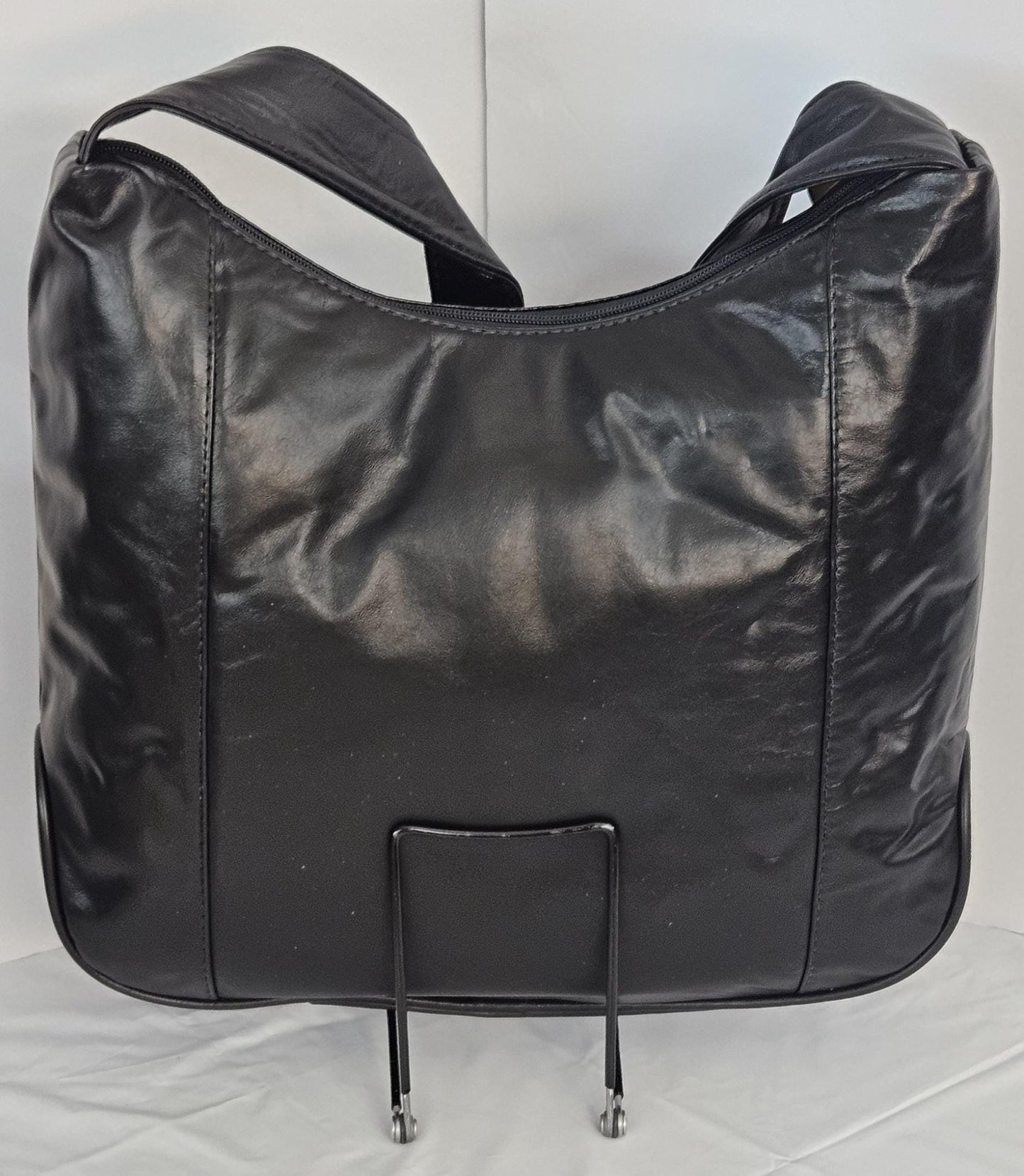 Black with black Patton Genuine Leather Handbag!Item Tr8007BbP Made in USA!