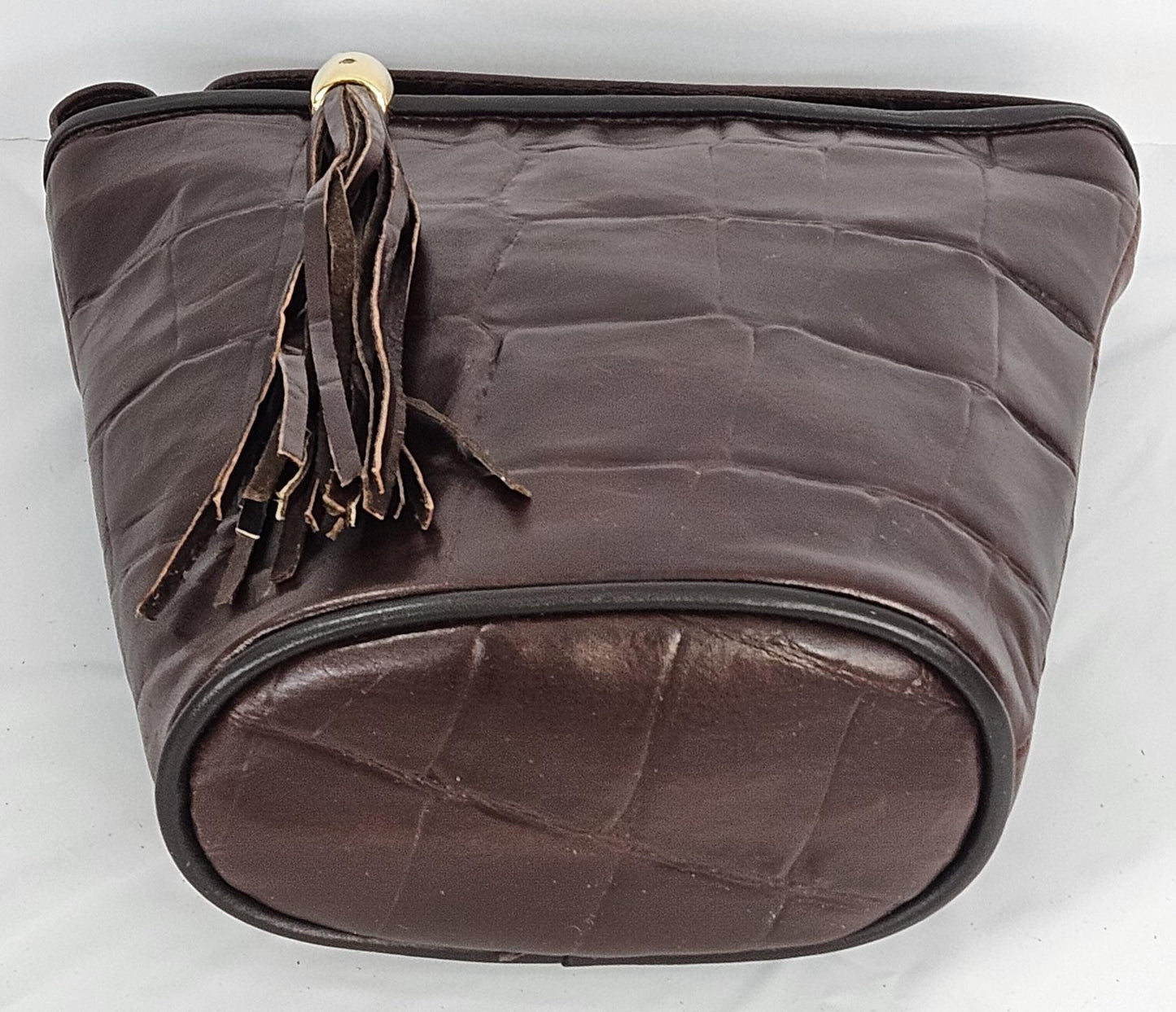 Brown H print Genuine Leather Handbag.#TR2099bh2p,Purses Universal Use,Unique design.Made in USA.