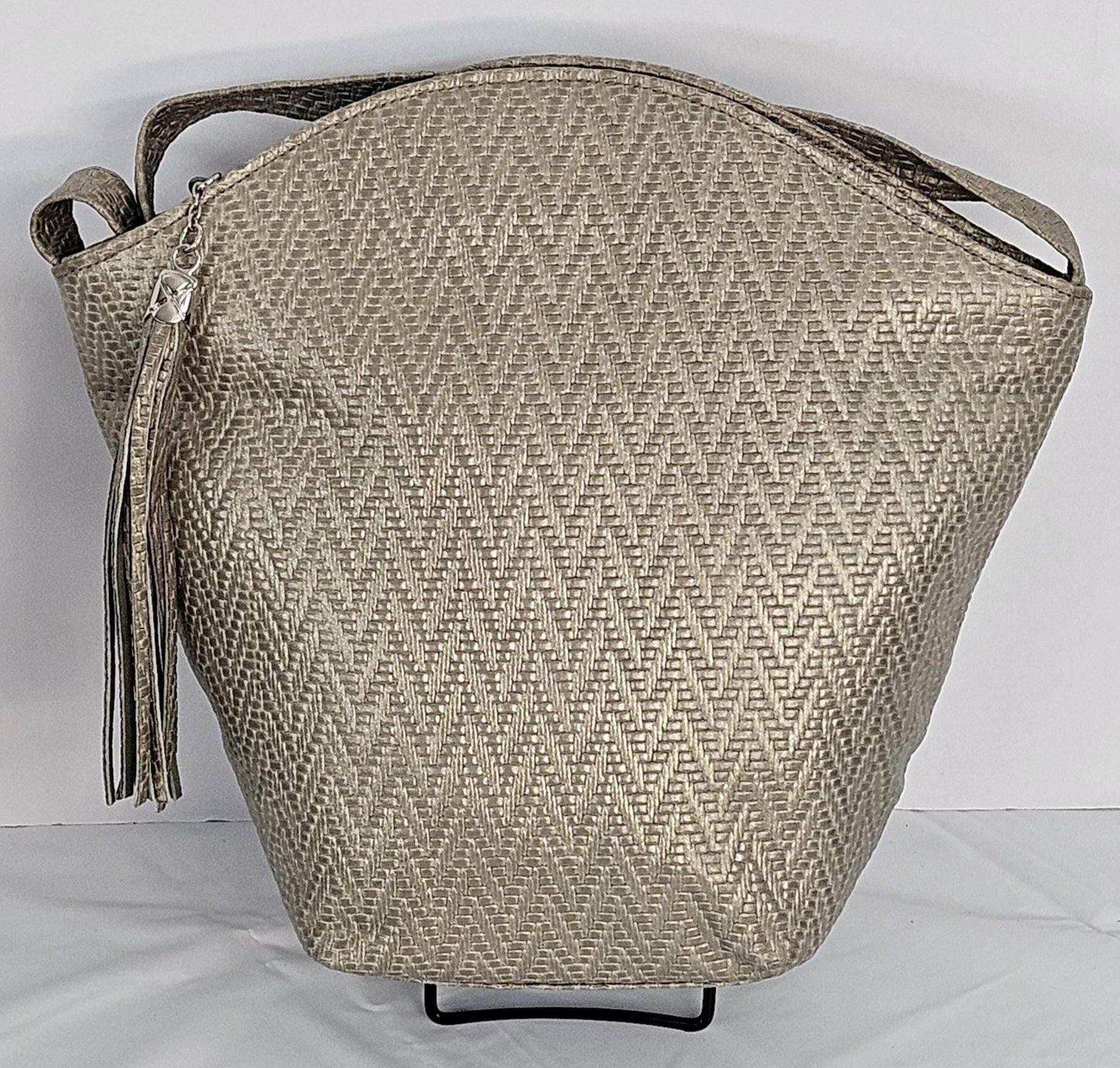 Light Taupe print Genuine Leather Handbag for women Universal Use.#TR9047LTP.Made in USA!