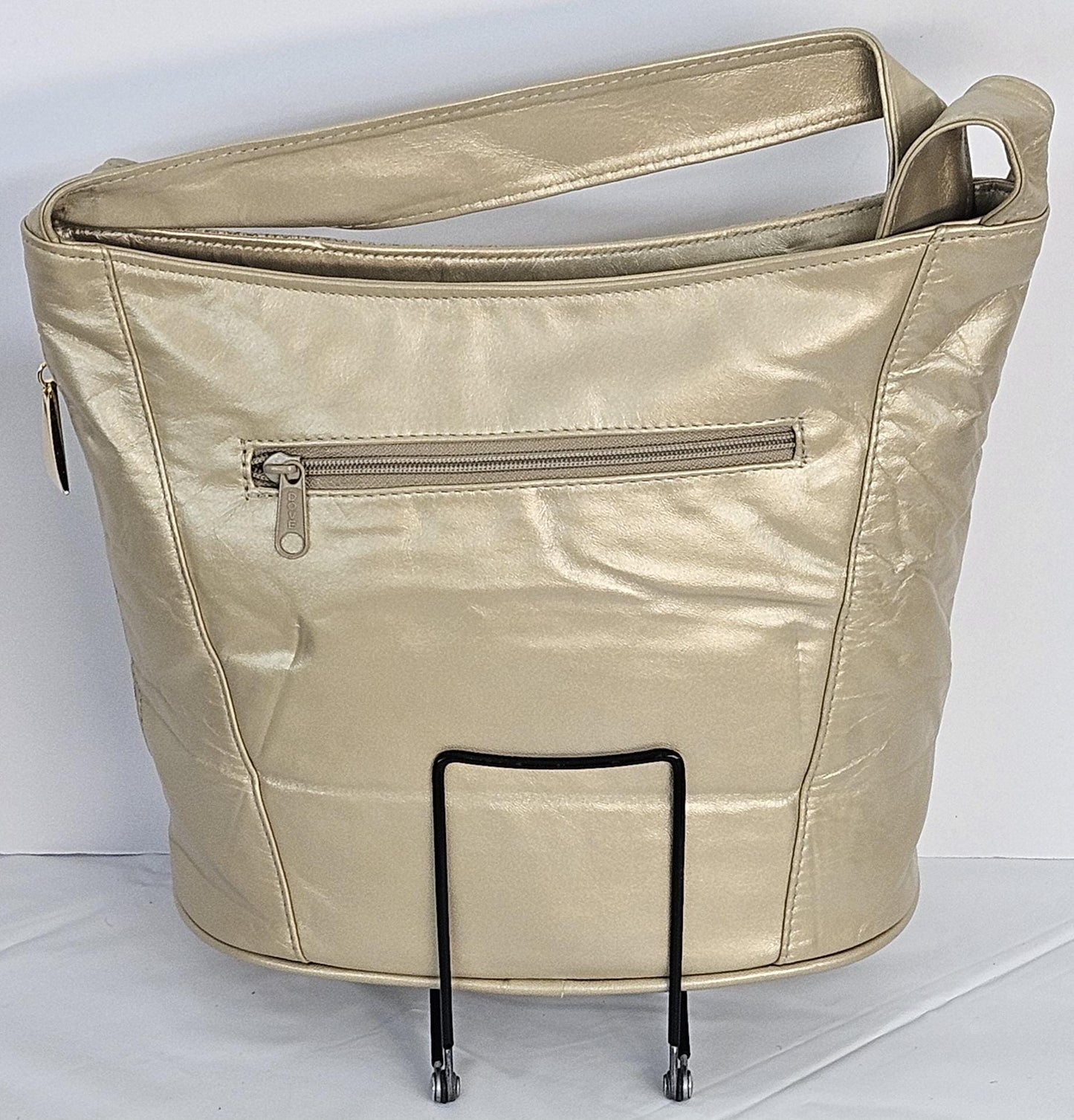 Champagne with Champagne print leather handbag! Z metal design.Made in USA!TR8006ch/chp