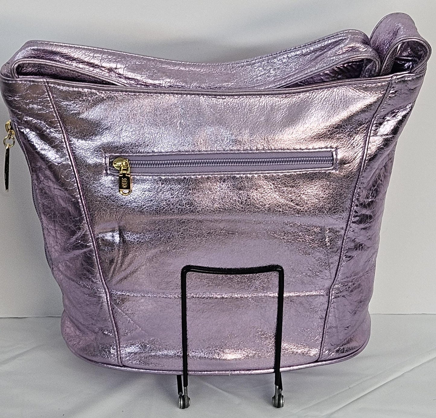 Purple genuine leather,gold matel coin design Shoulder handbag!Made in USA!TR8006purple-m/Coin