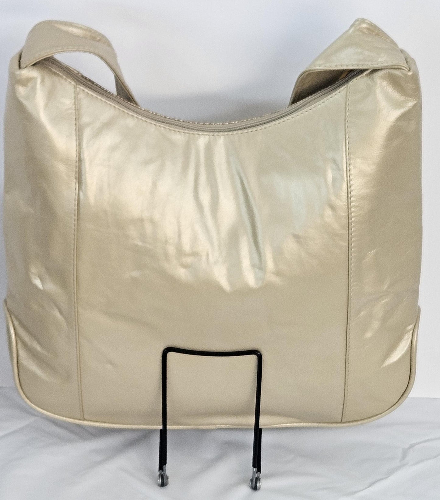 Champagne with Champagne print Genuine Leather Handbag! ItemTr8007CCP. Made in USA!