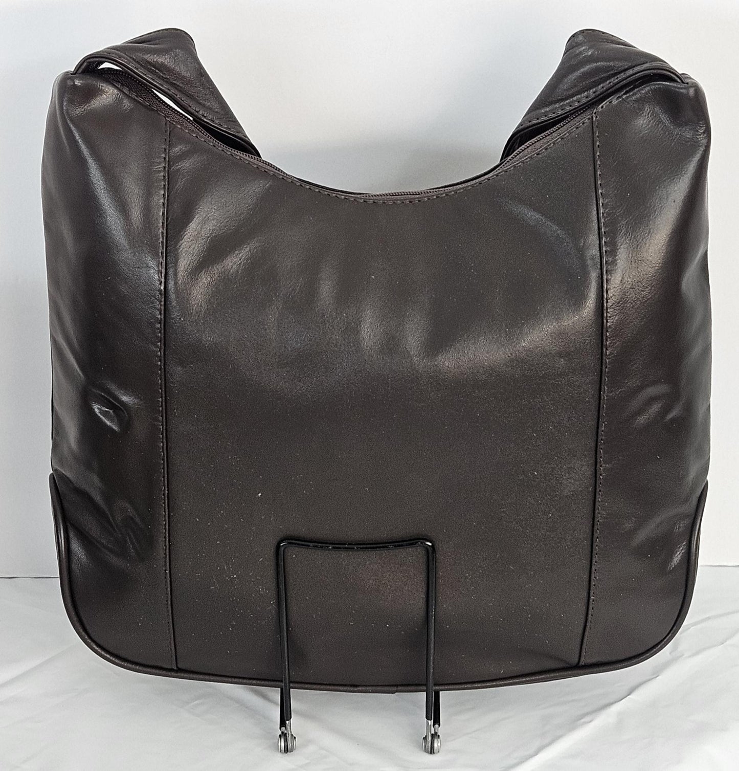 Brown with brown print Genuine Leather Handbag! ItemTr8007BrBPrint. Made in USA!