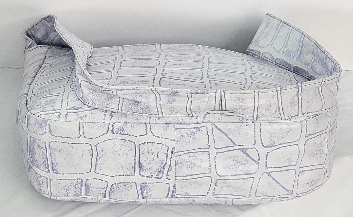 Purple print Leather Handbag! Made in USA.#Tr8003Pp.