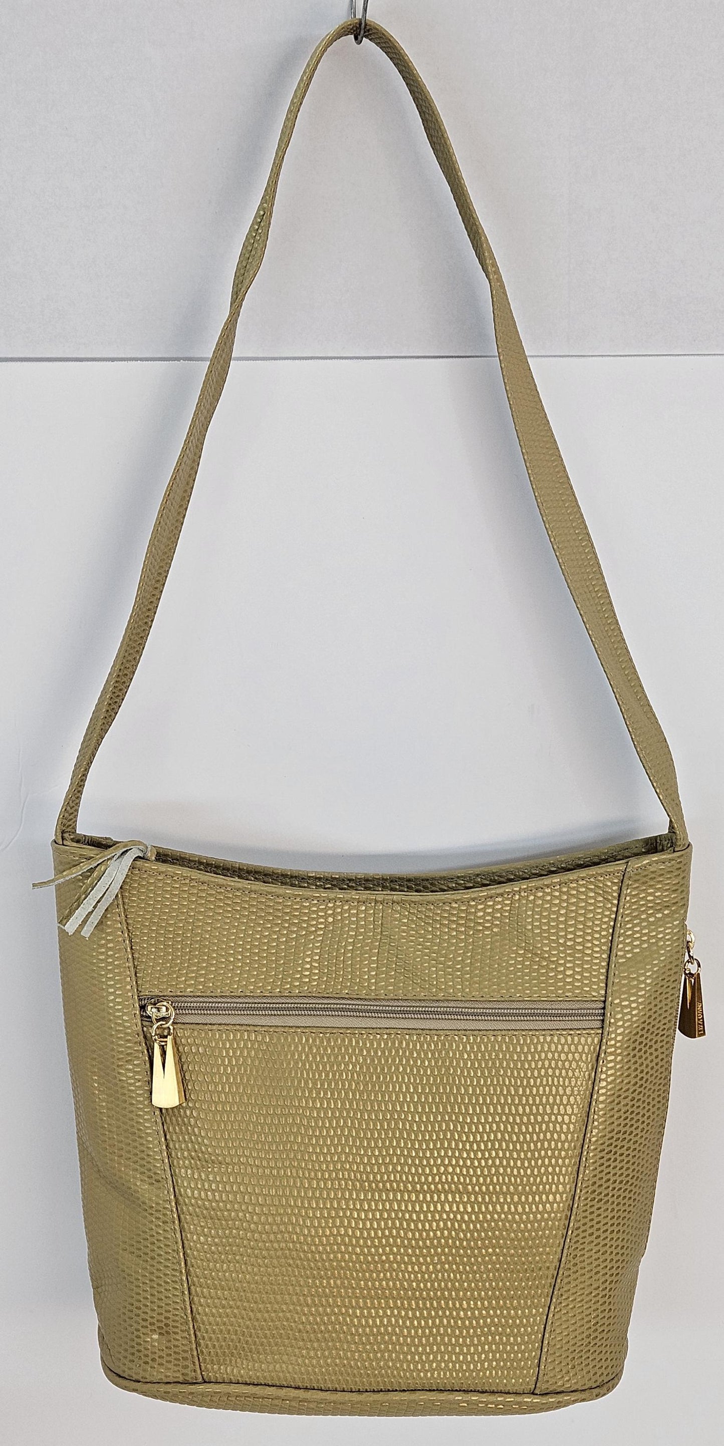 Gold mate print Genuine Leather Hand Made Handbag!Made in USA!TR8006Gm-p