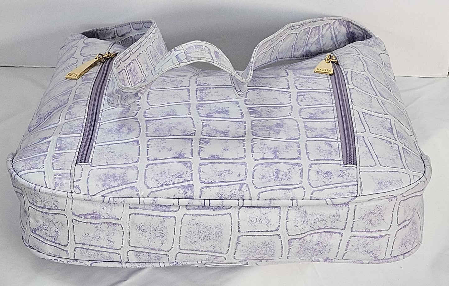 Light Purple print Genuine Leather Handbag! Item#Tr8007LPPrint. Made in USA!