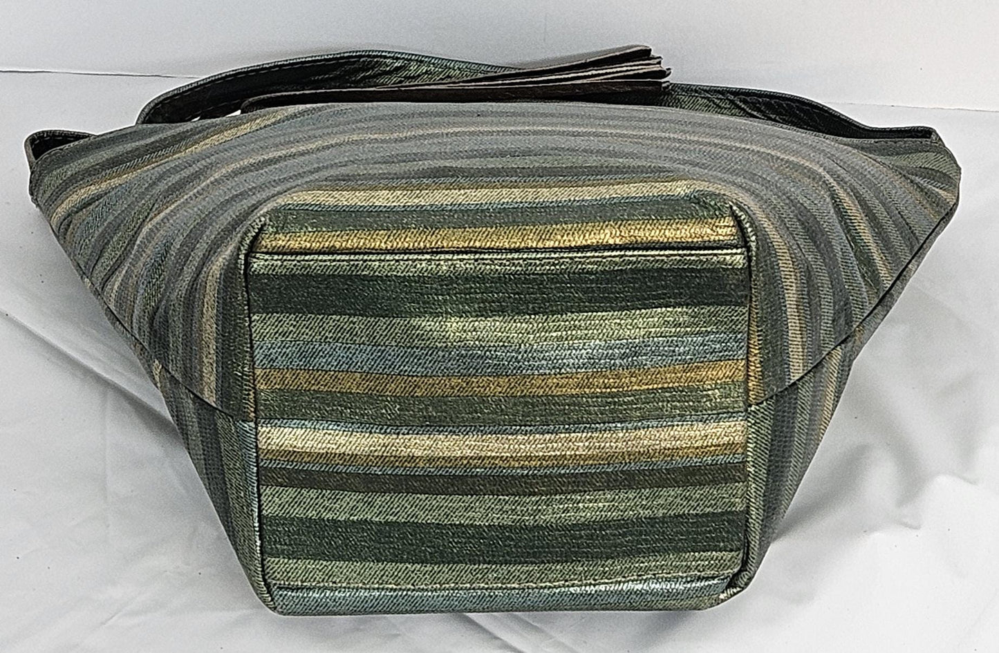 Teal,Green multi print Luxury Genuine Leather Hand Made Handbag!#TR9047-Teal-gr-m.Made in USA!