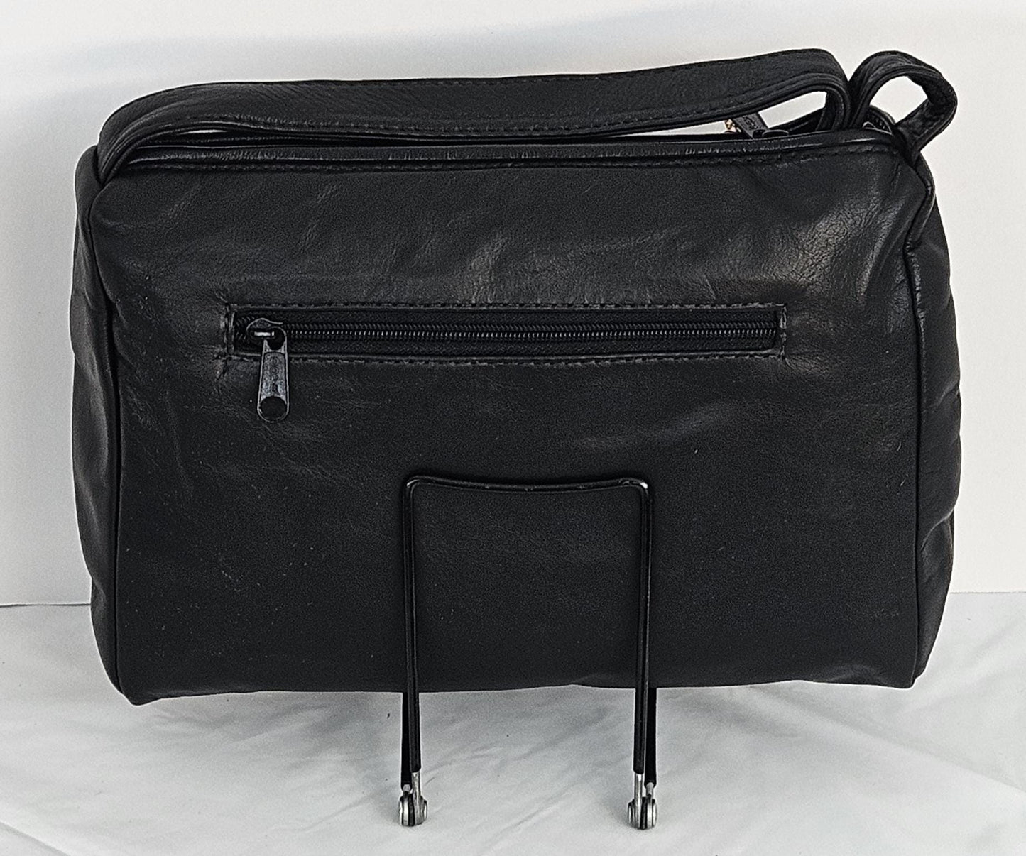 Black with Multi Print Zigzag square.Genuine Leather Hand Made Handbag #TR3018BMP-2.Made in USA.