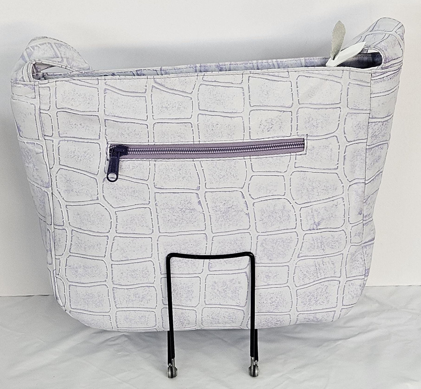 Purple print Leather Handbag! Made in USA.#Tr8003Pp.
