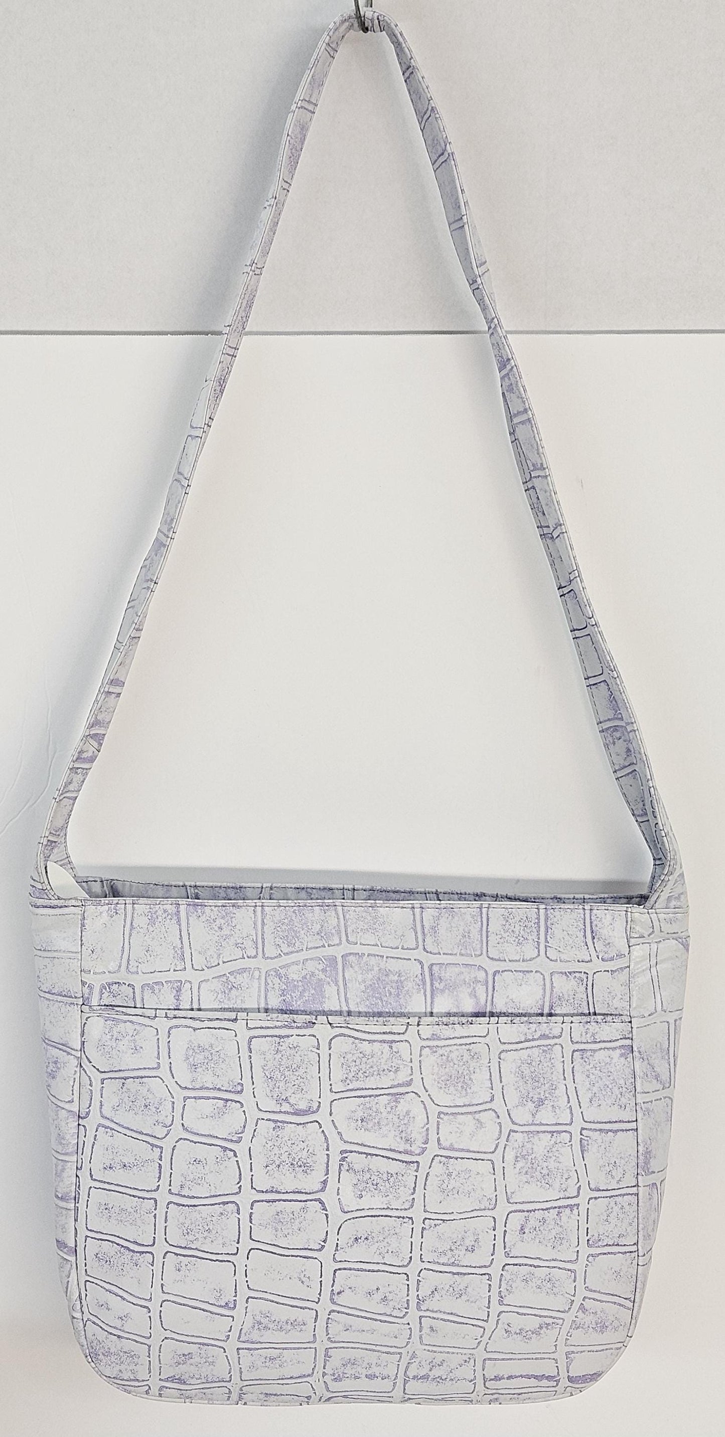 Purple print Leather Handbag! Made in USA.#Tr8003Pp.