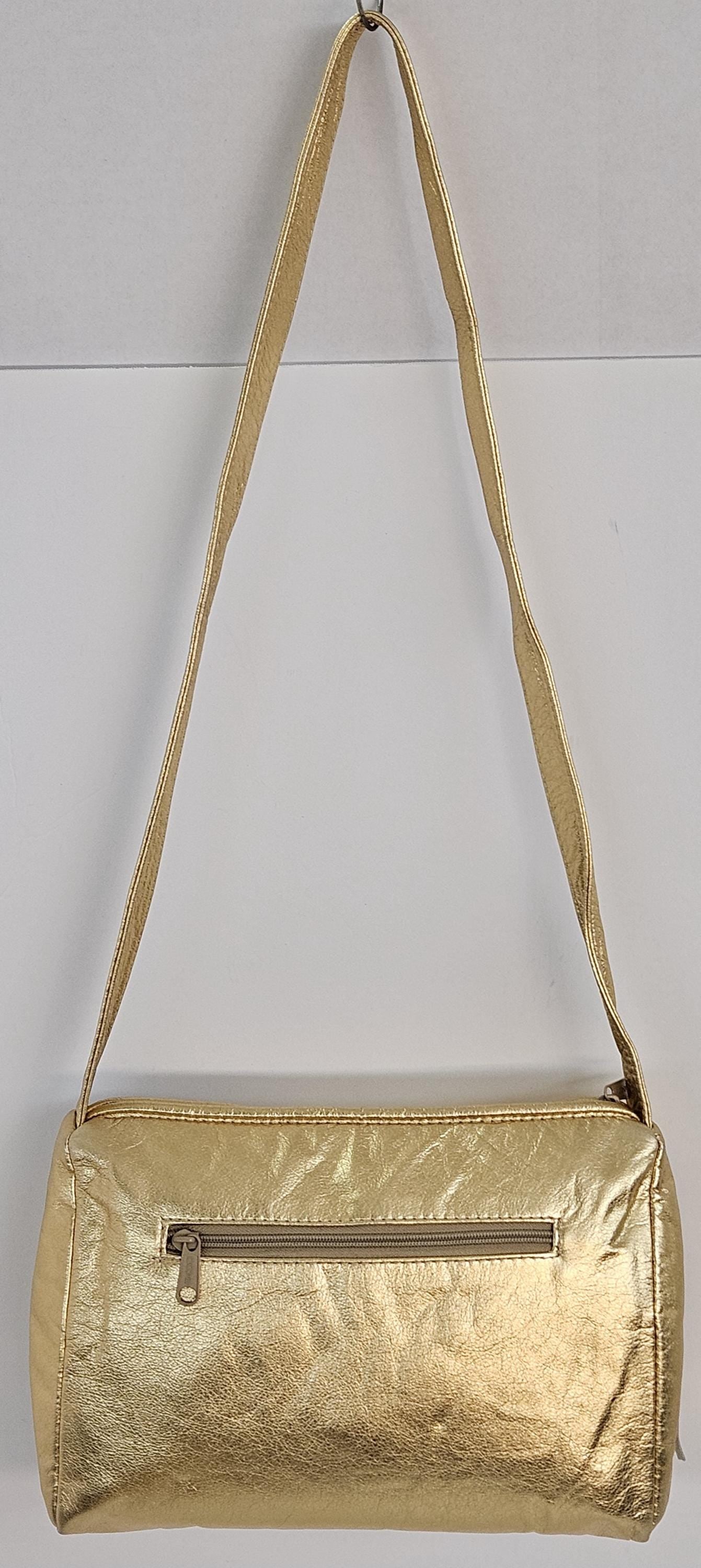 Gold,Silver,and pewter metallic Genuine Leather Hand Made Handbag. Gold matel Z&buttons design#TR3018Gsp-gmzb.Made in USA.