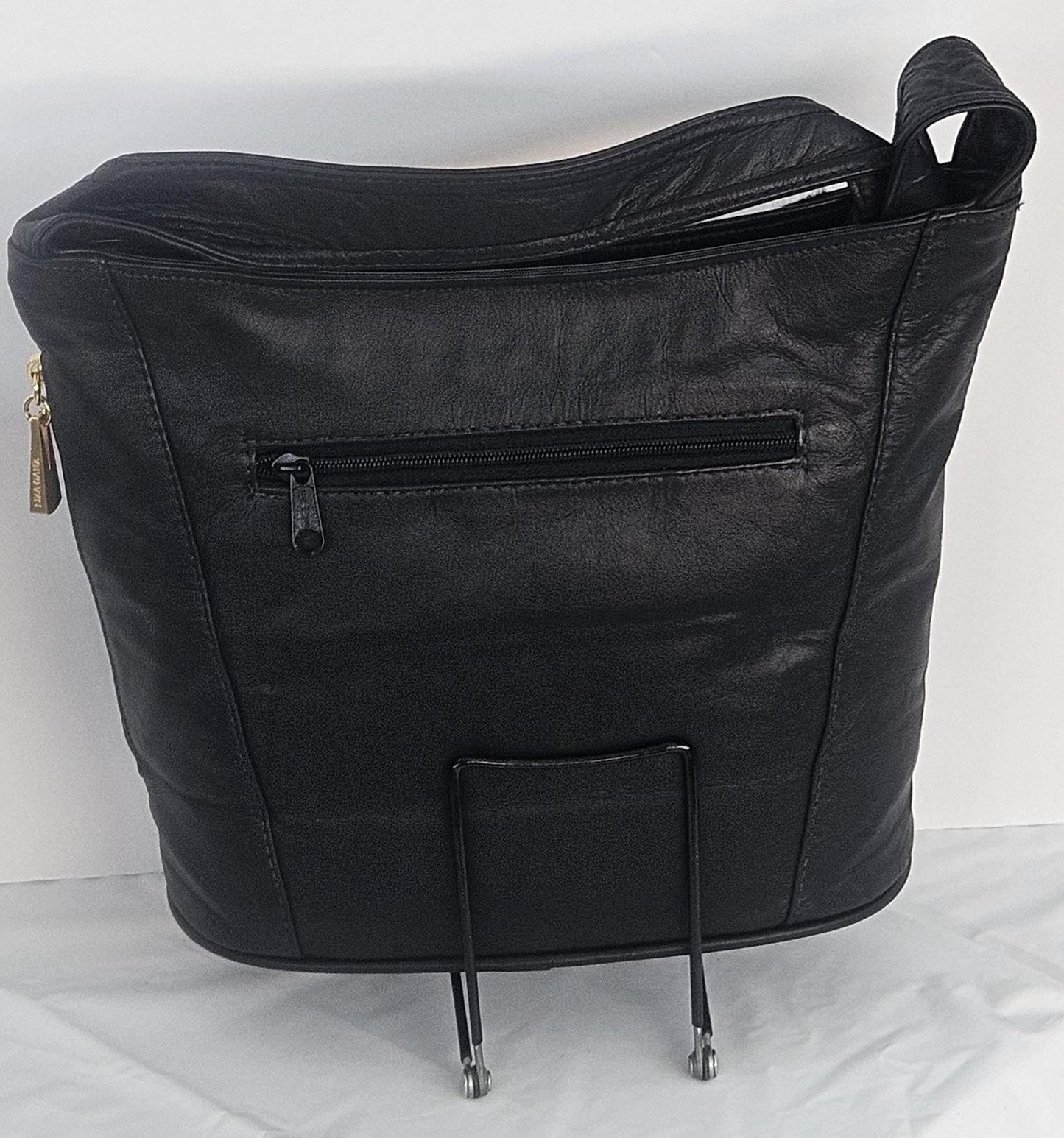 Black with black&white Zibra print leather Hand Made handbag!Made in USA!TR8006Bk-bkWh-zb-Print.