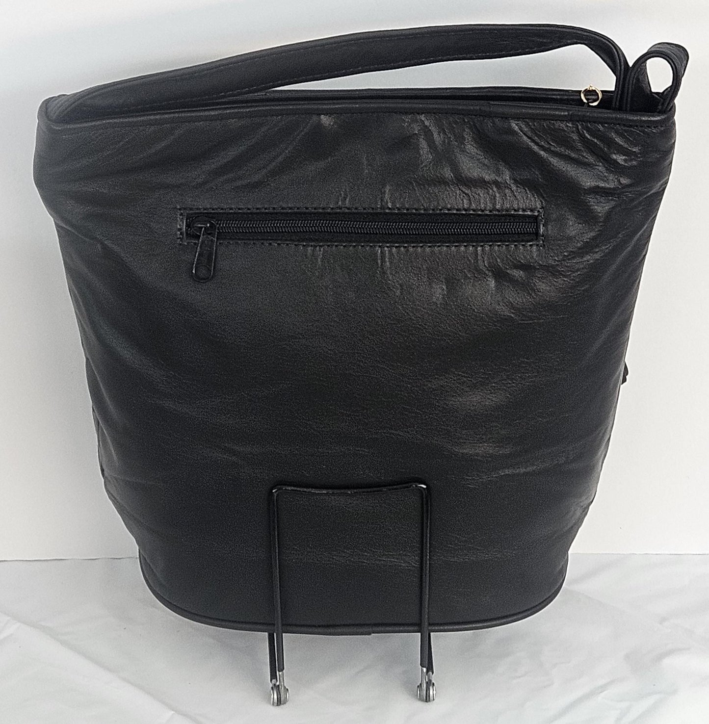 Black with black Patton Stripes Zigzag Genuine Leather Hand Made Handbag.#TR2022Bk-bpatton.Made in USA!