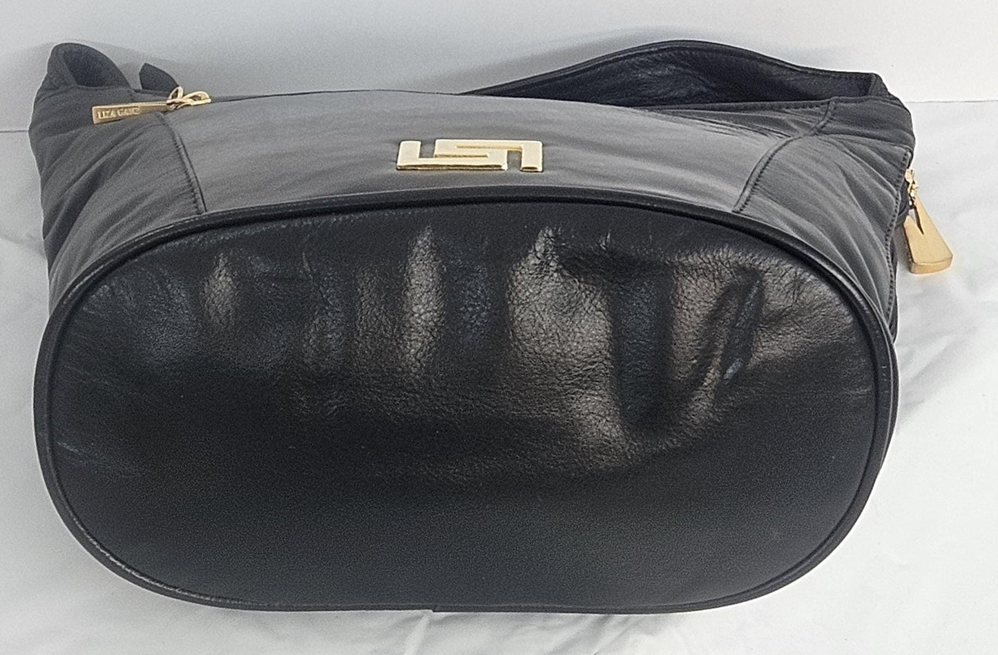 Black with black Patton leather hand made handbag! Z metal design.Made in USA!TR8006bk-bkpt