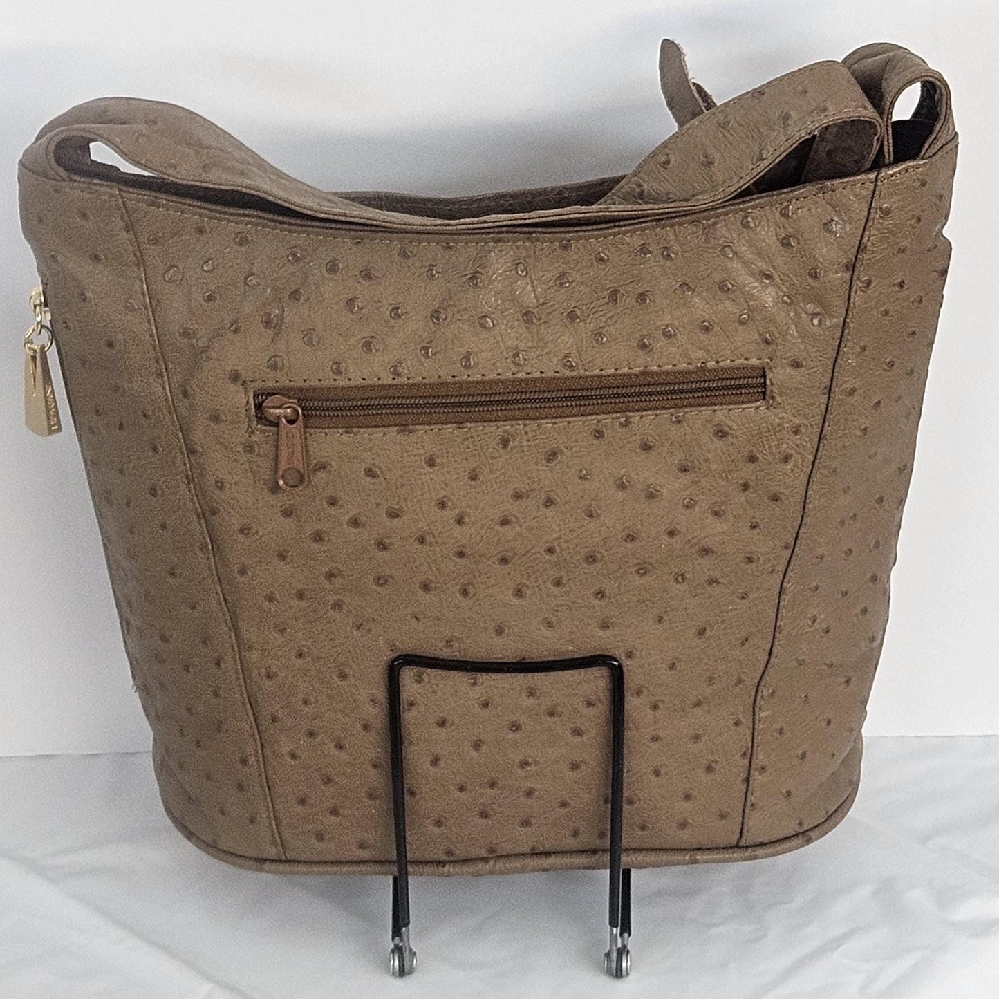 Topaz Ostrich Print Leather Hand Made Handbag!Made in USA!TR8006Top-O