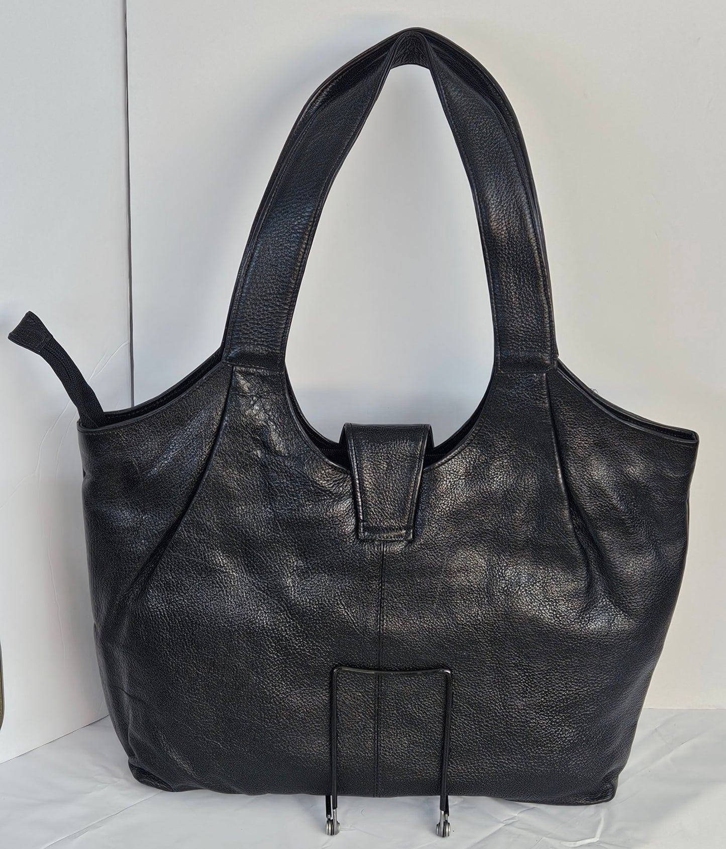 Black Genuine Leather Handbag #TRA3Bk-weng