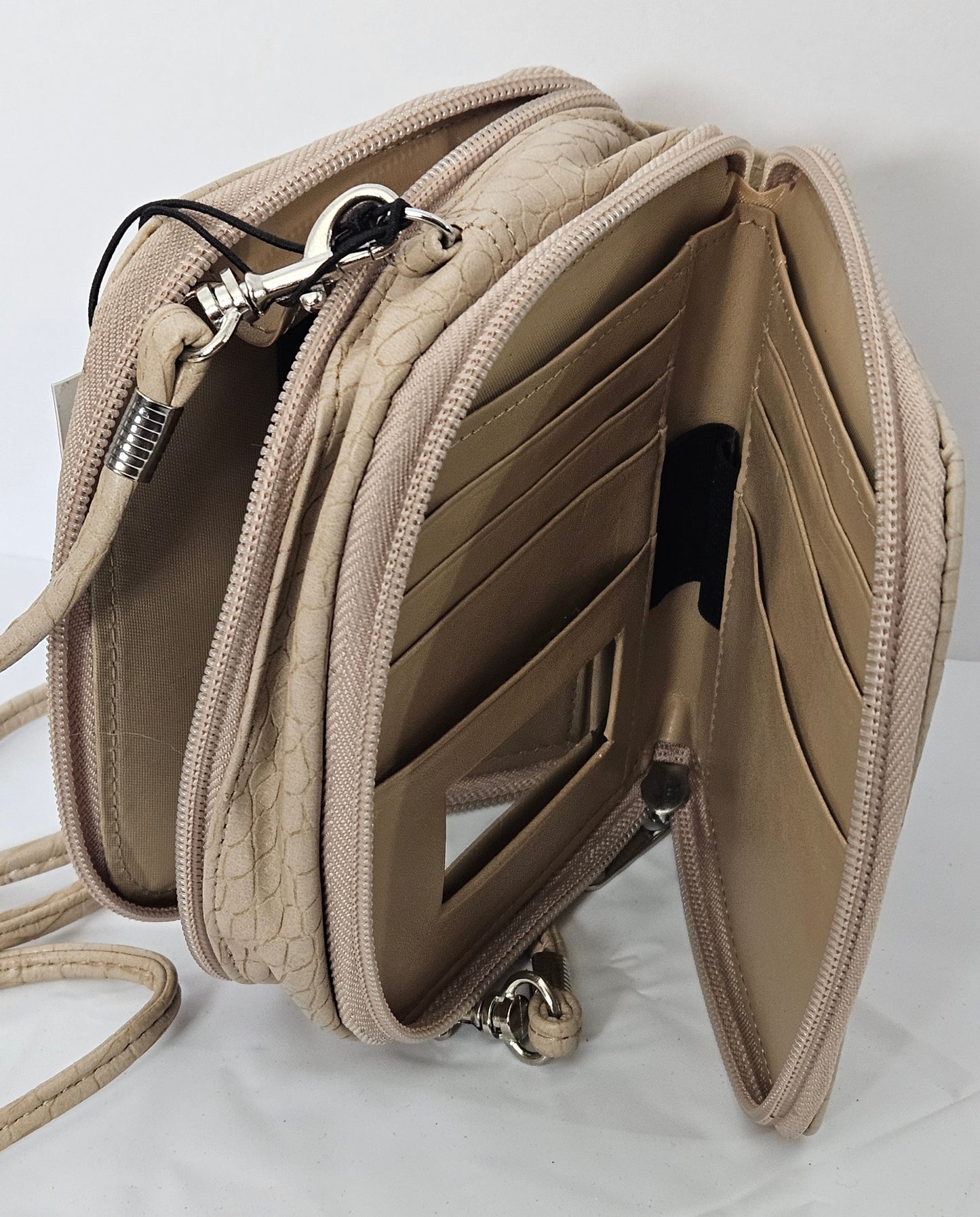 Beige crossbody travel bag #YW094