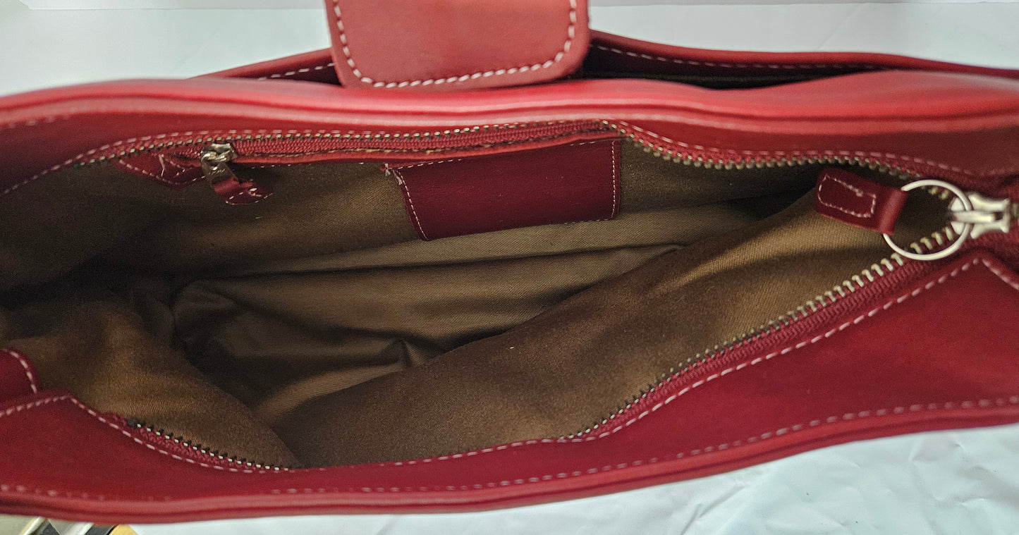 Red Cowhide Genuine Leather bag TRH2