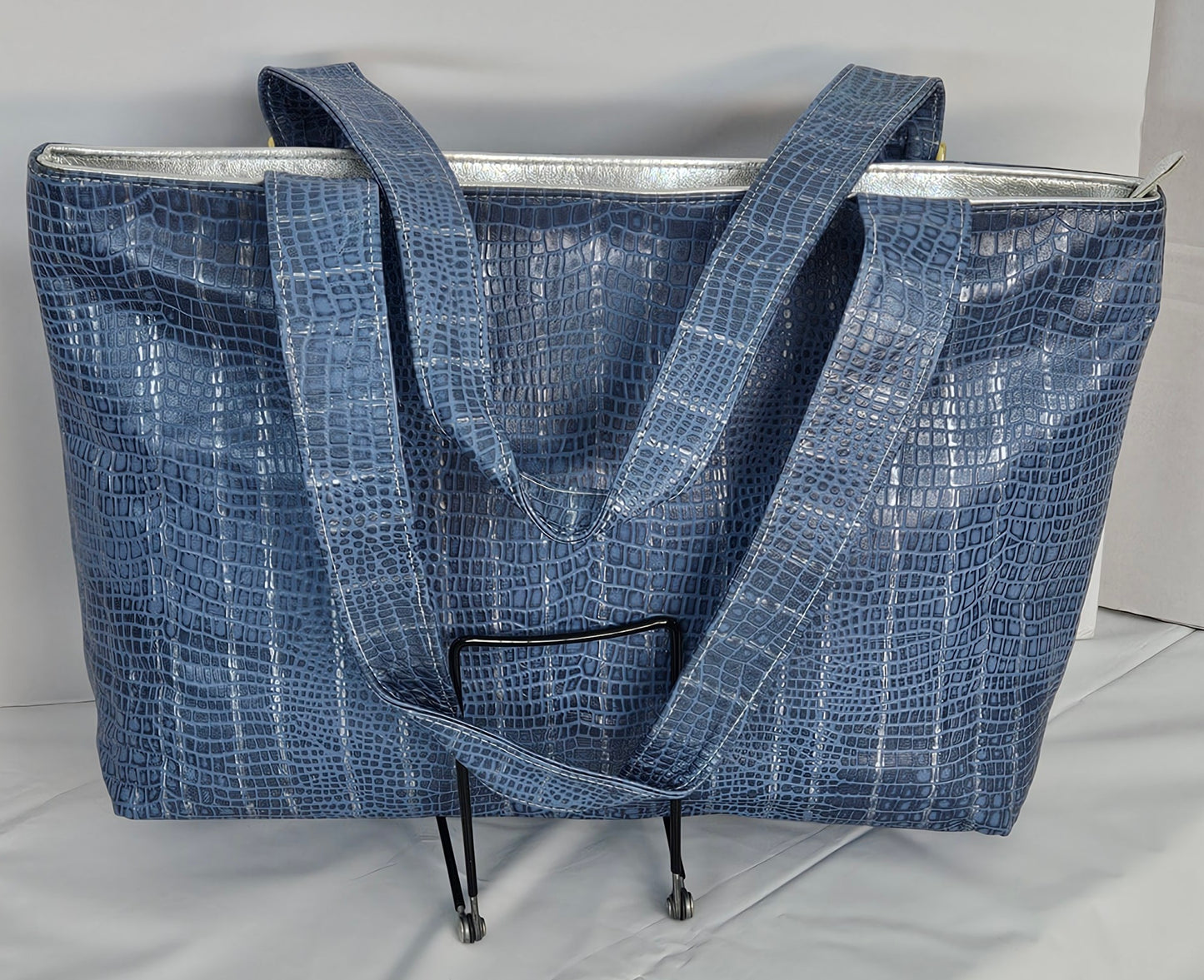 Denim blue print Genuine Leather bag #TR11-13.Made in USA(031525)