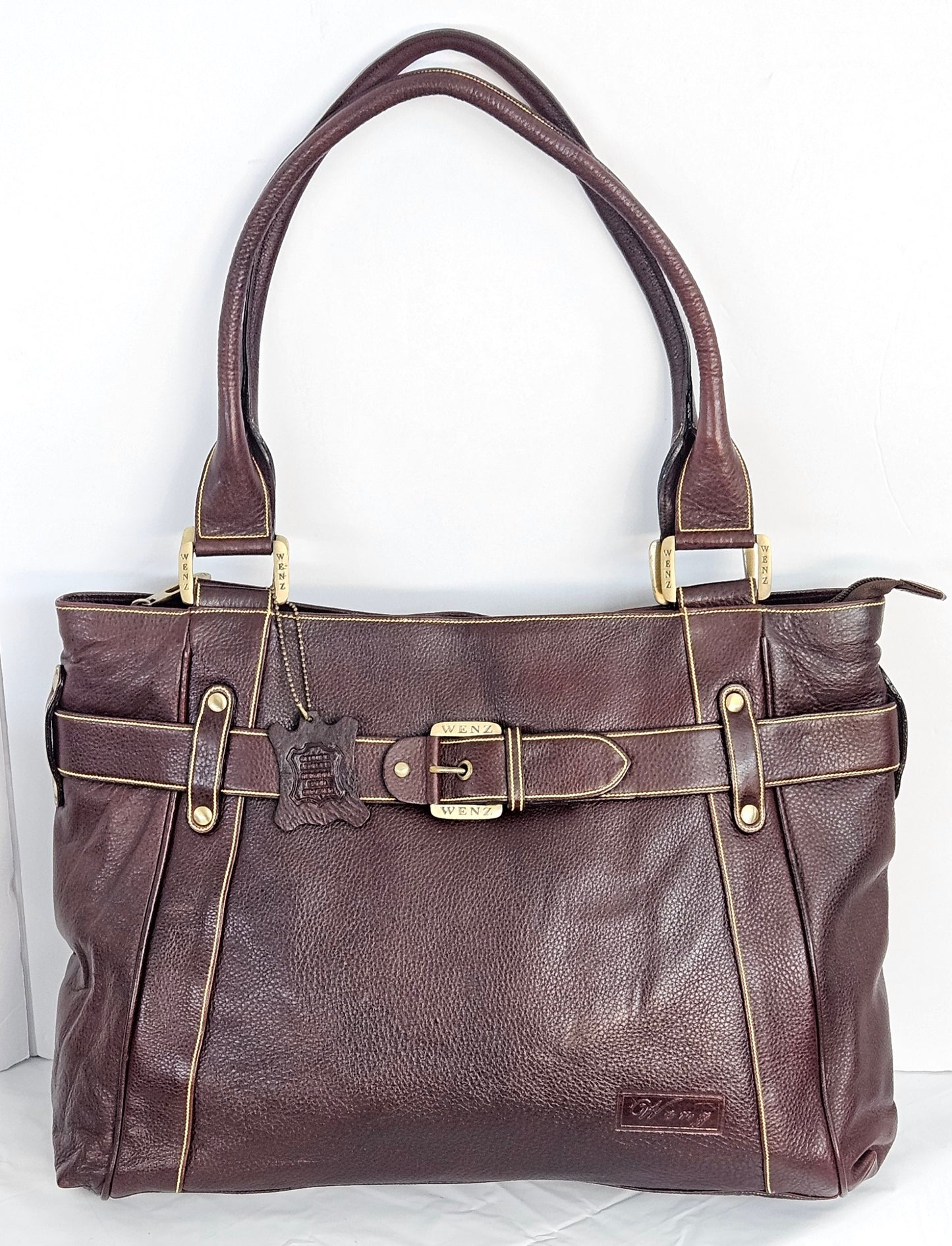 Wine Genuine Leather Handbag #TRA4 wine 3 compartment