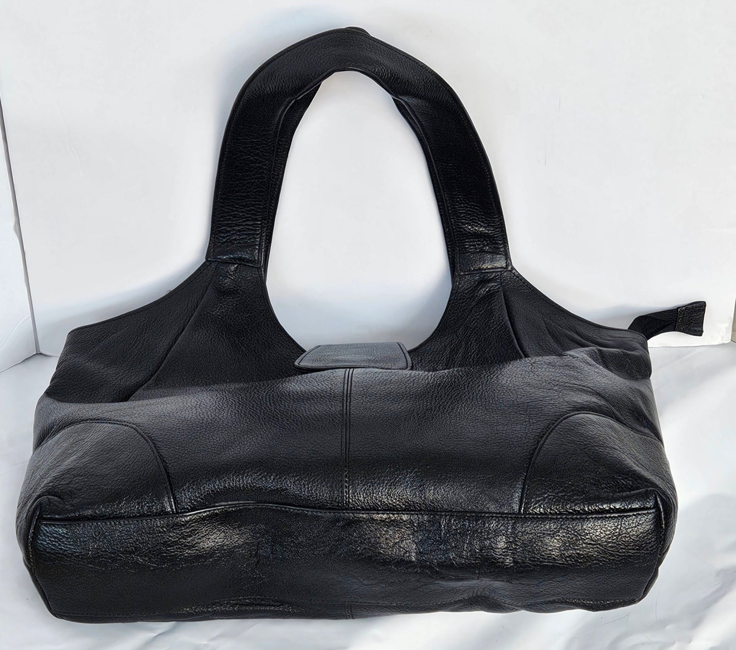 Black Genuine Leather Handbag #TRA3Bk-weng