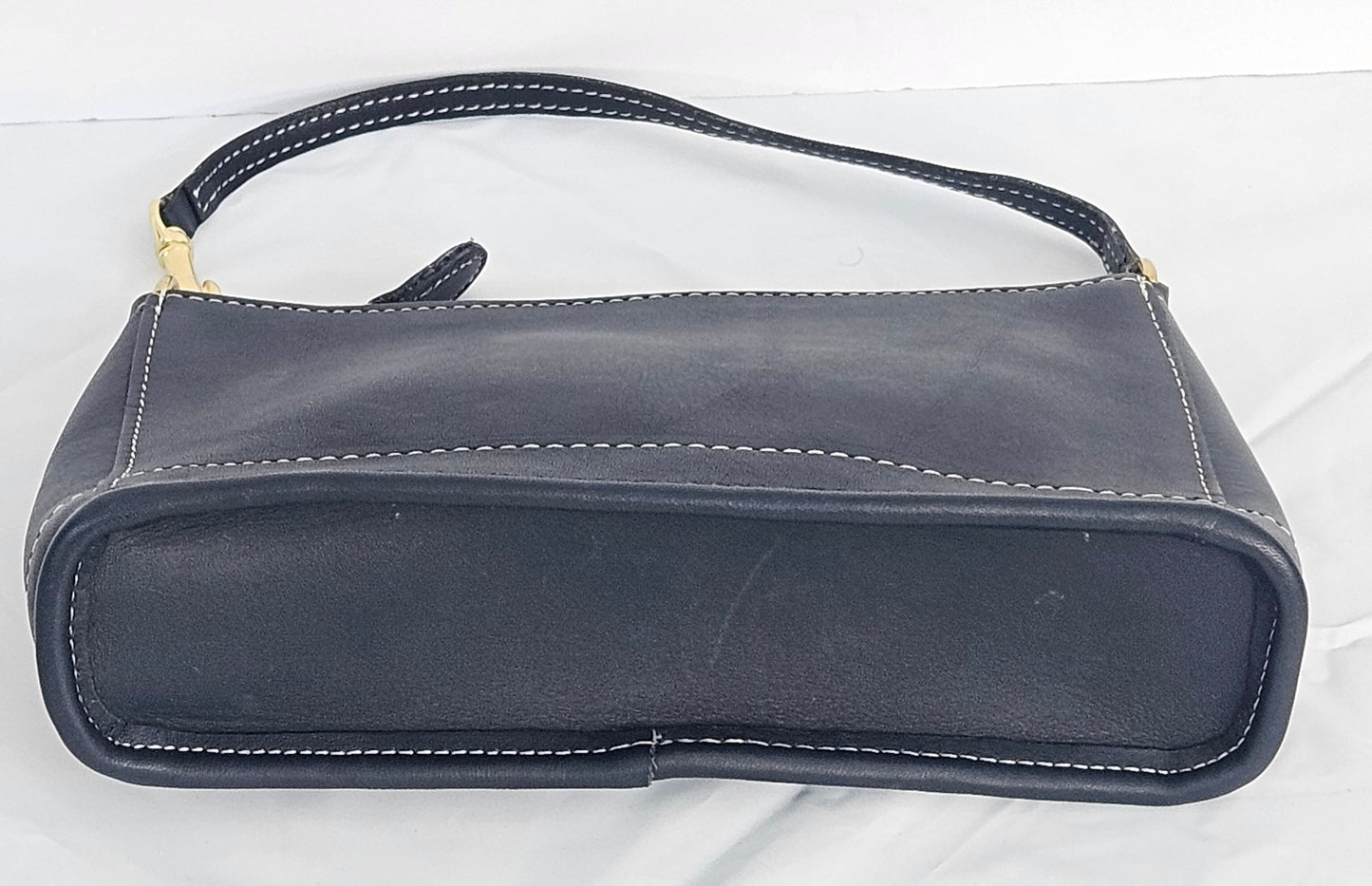 Navy Cowhide Genuine Leather wrist Handbag.TRH8Navy.