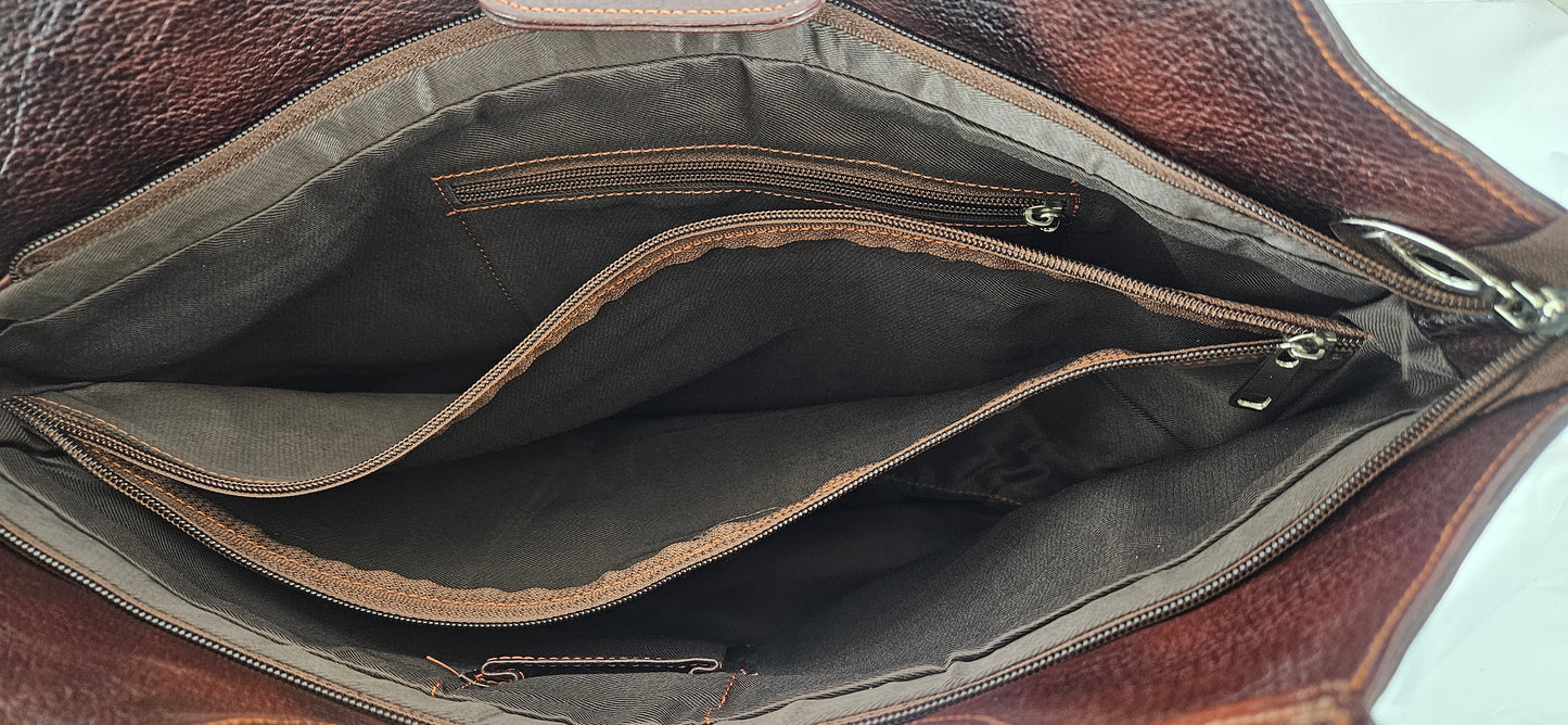 Maroon Genuine Leather Handbag #TRA3weng