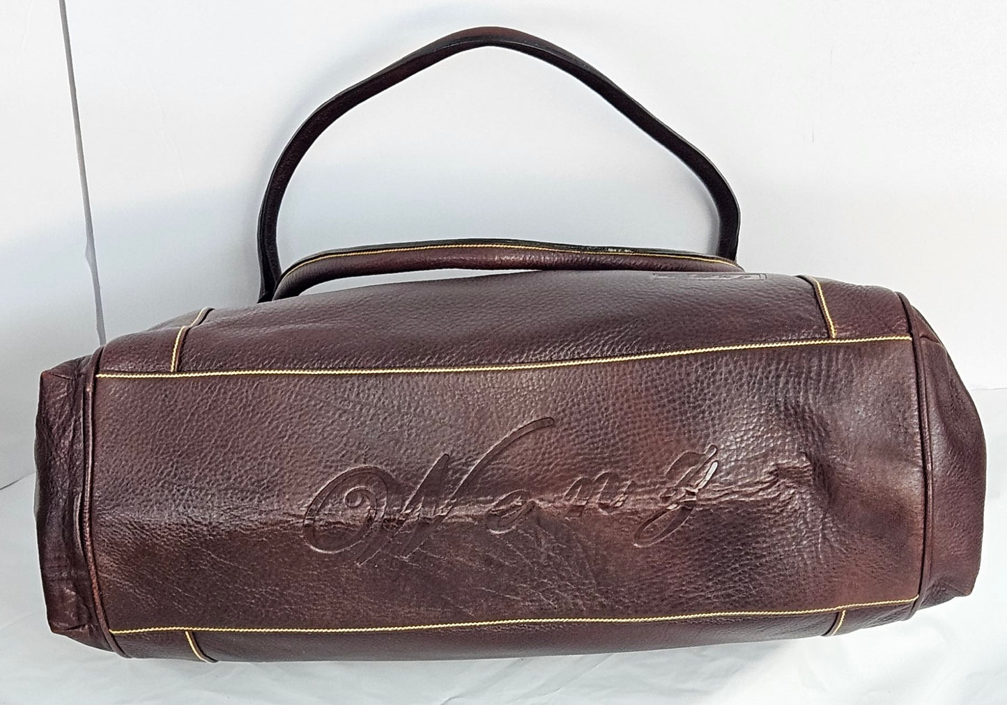 Wine Genuine Leather Handbag #TRA4 wine 3 compartment