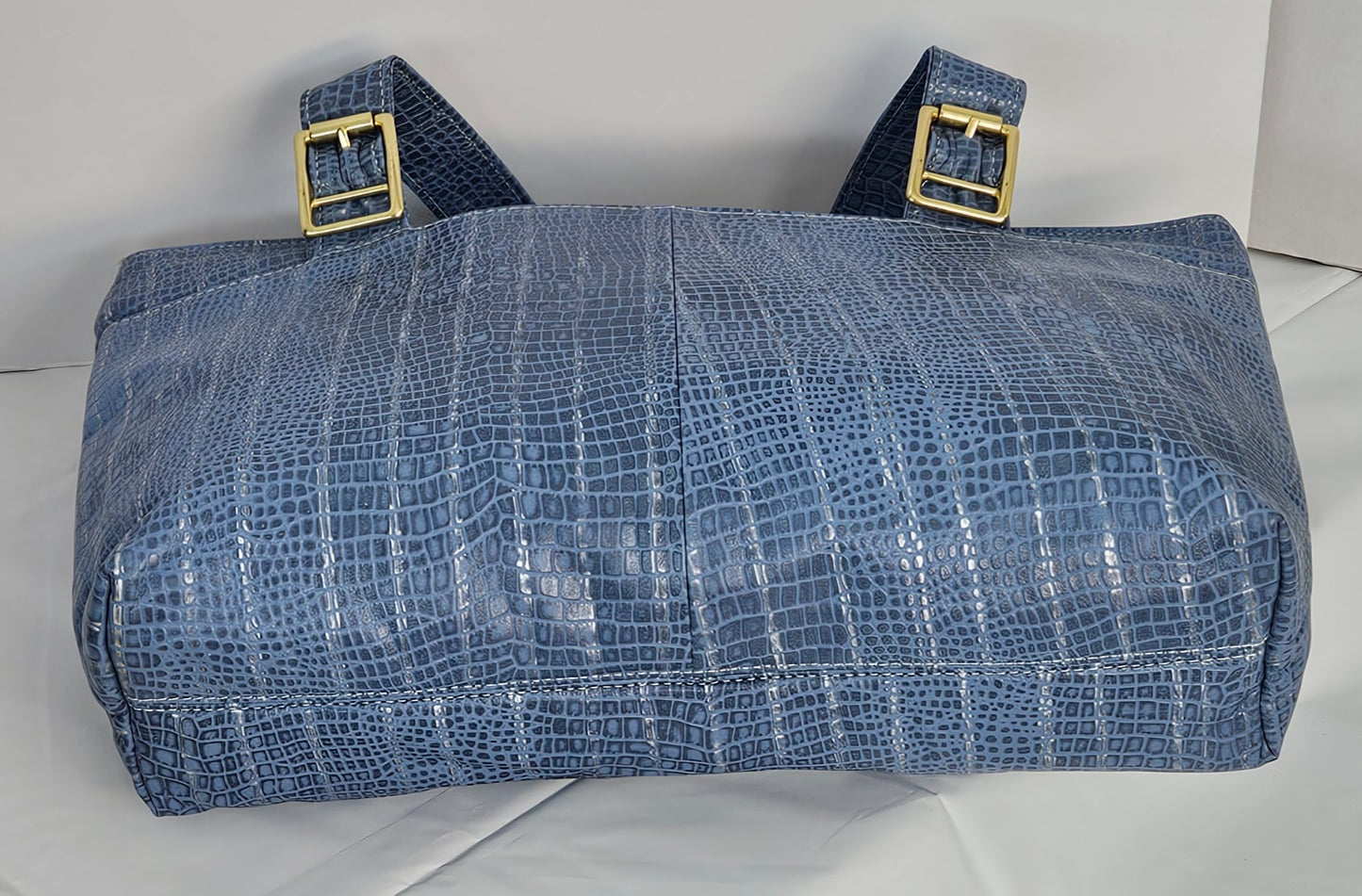 Denim blue print Genuine Leather bag #TR11-13.Made in USA(031525)