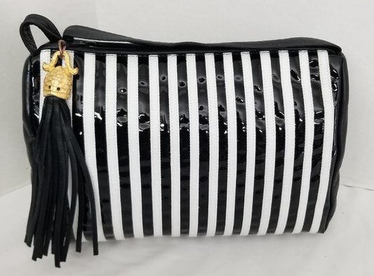 Crossbody Black/White Handbag-bag for women!#TR2018Z#Purses for girls#Leather bag#Genuine Leather bag#Soft leather #zigzags#Fashion design.